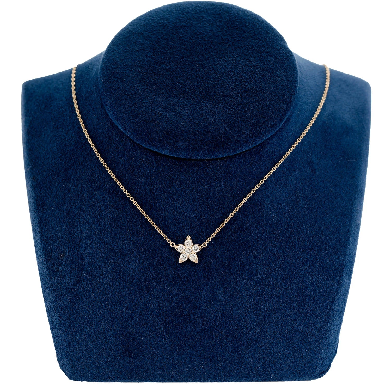 Diamond Star Necklace in 14K yellow gold, angled view