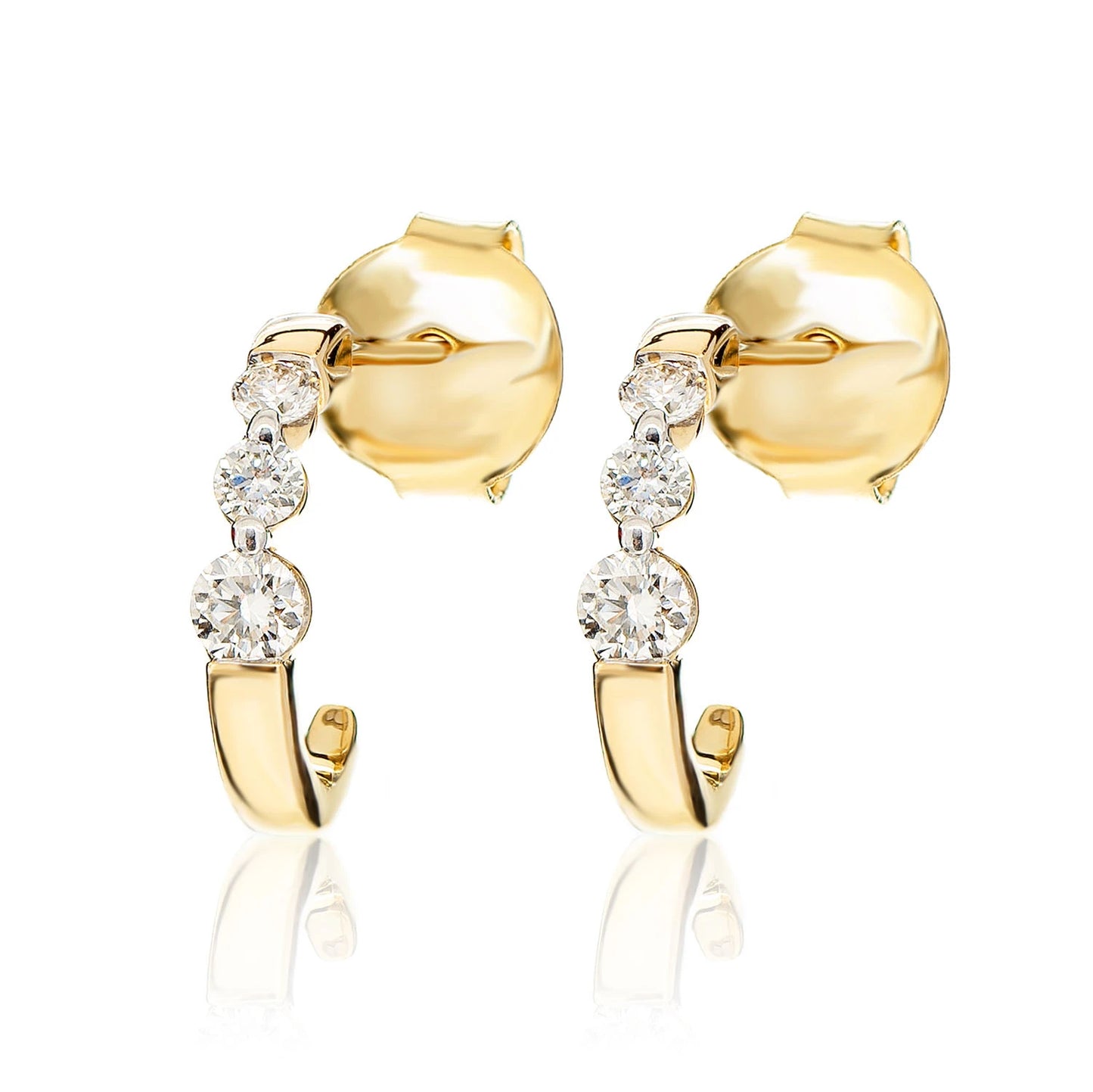 Graduated Diamond Trio Hoop Earrings