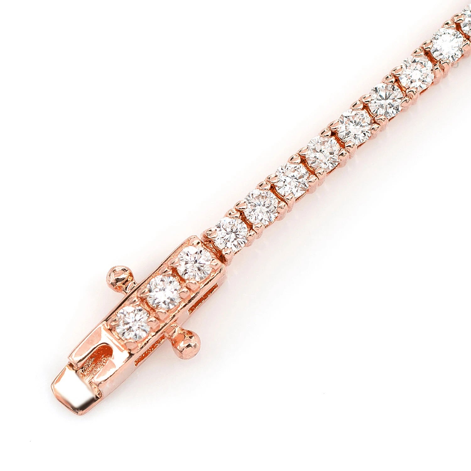 Prong Diamond Tennis Bracelet in 14K rose gold, 2pt / 1.50ctw, detail view
