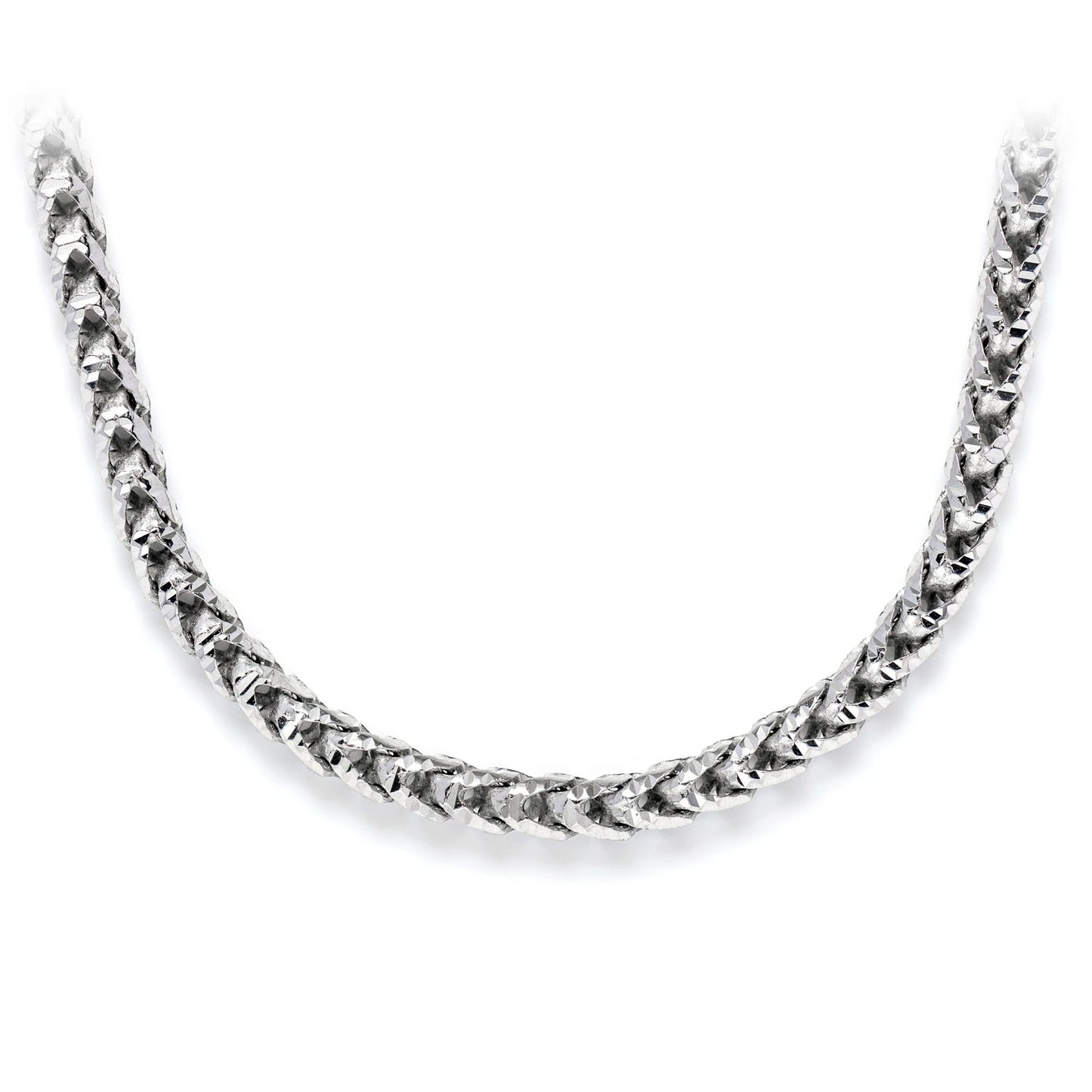 Sterling Silver Franco Chain in 925 sterling silver, 3.5mm width, front view