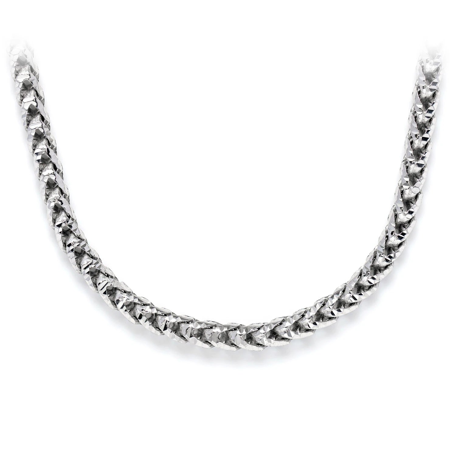 Sterling Silver Franco Chain in 925 sterling silver, 3.5mm width, front view