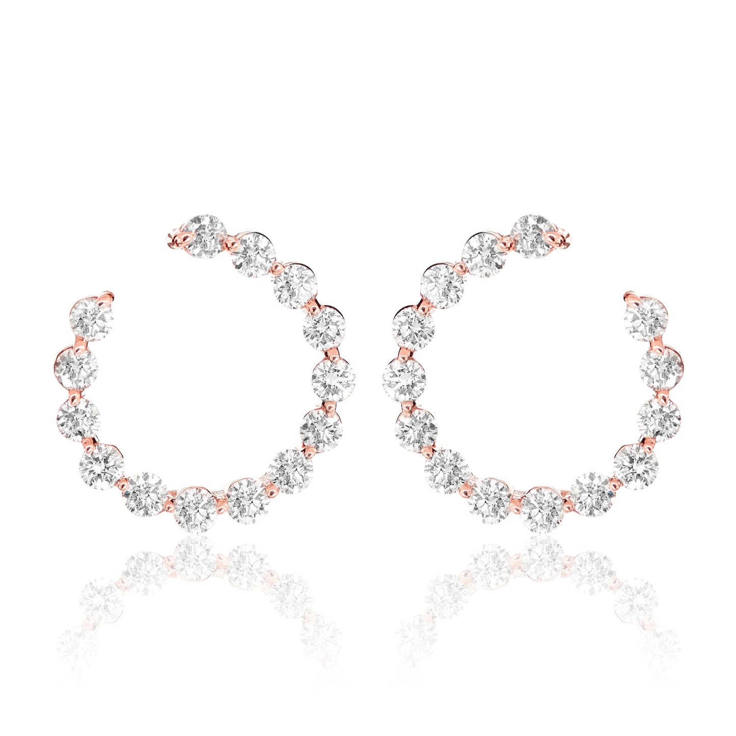 Diamond Circle Stud Earrings