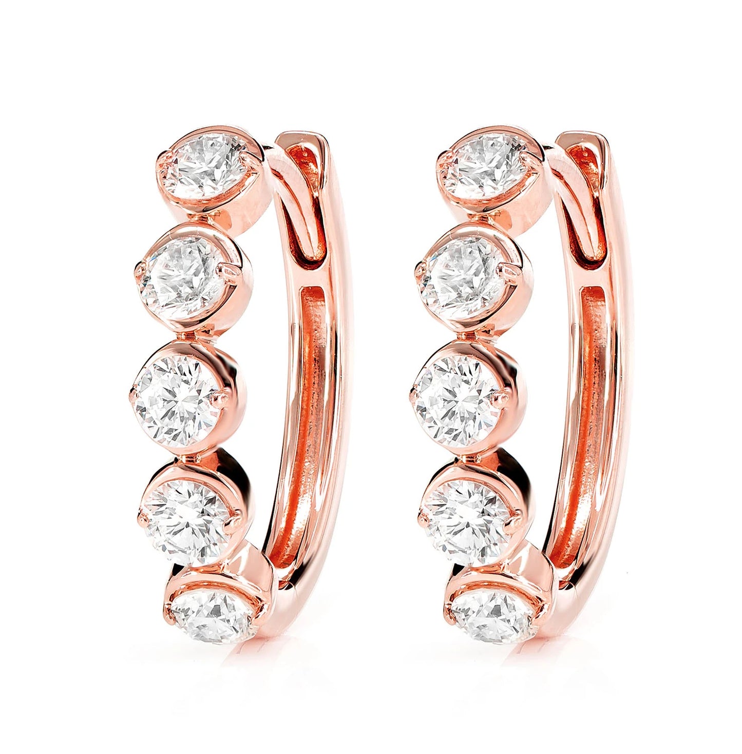 Diamond Caterpillar Oval Hoop Earrings