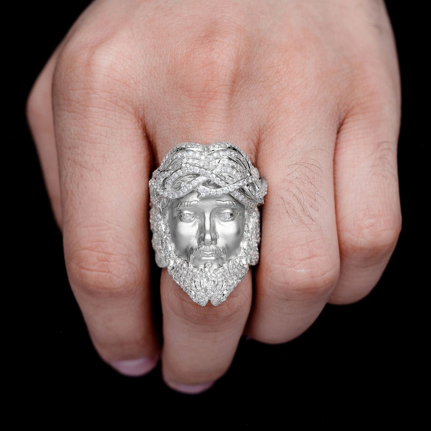 Jesus Signet Crown of Thorns Diamond Ring