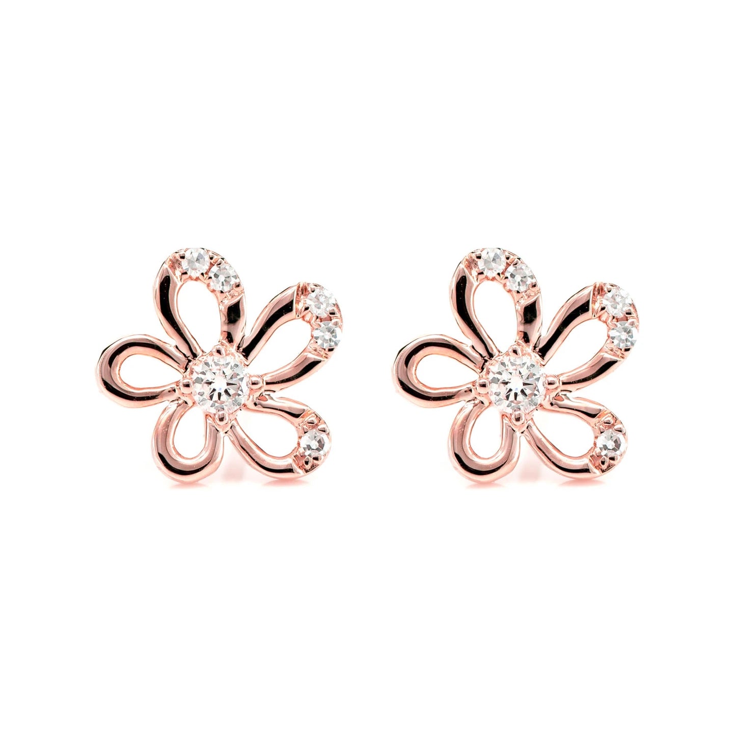 Irregular Flower Diamond Stud Earrings