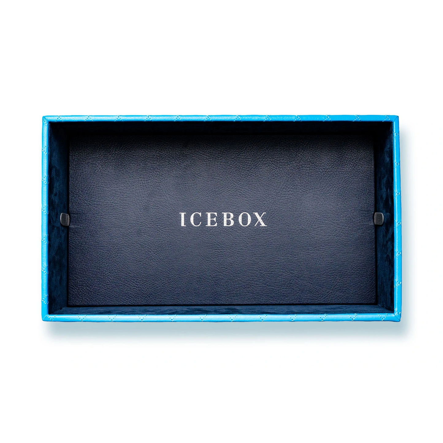 4-Inch Leather Vault Tray in blue, detail view 3