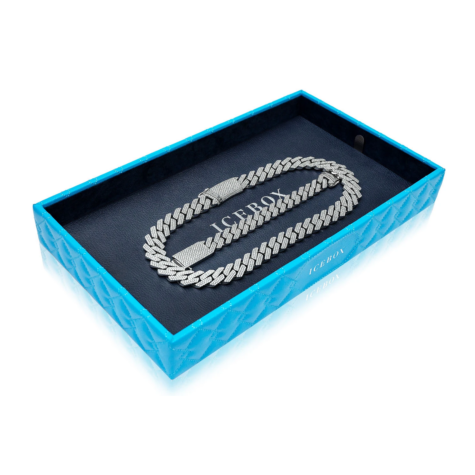 2-Inch Leather Vault Tray in blue gold, detail view 3