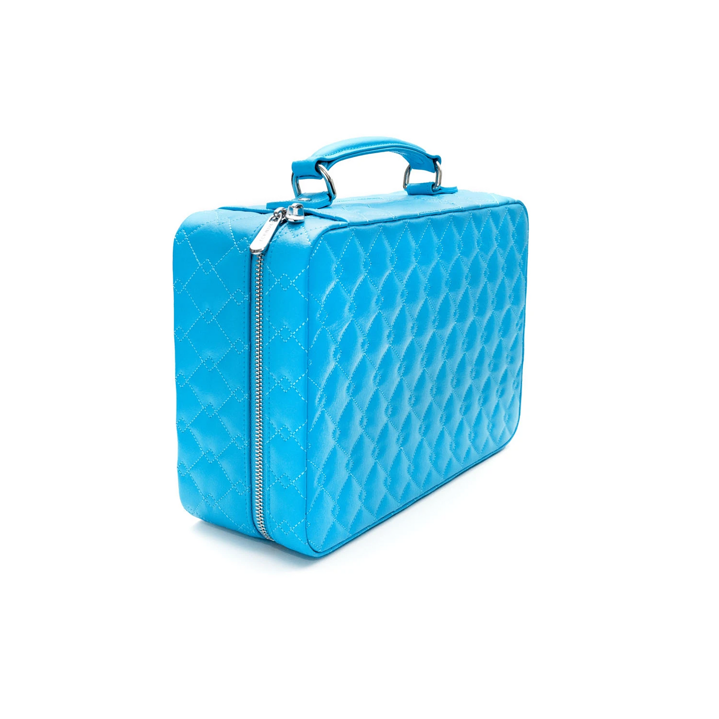 Icebox Large Traveler Case in blue, 2-watch capacity, exterior view 2