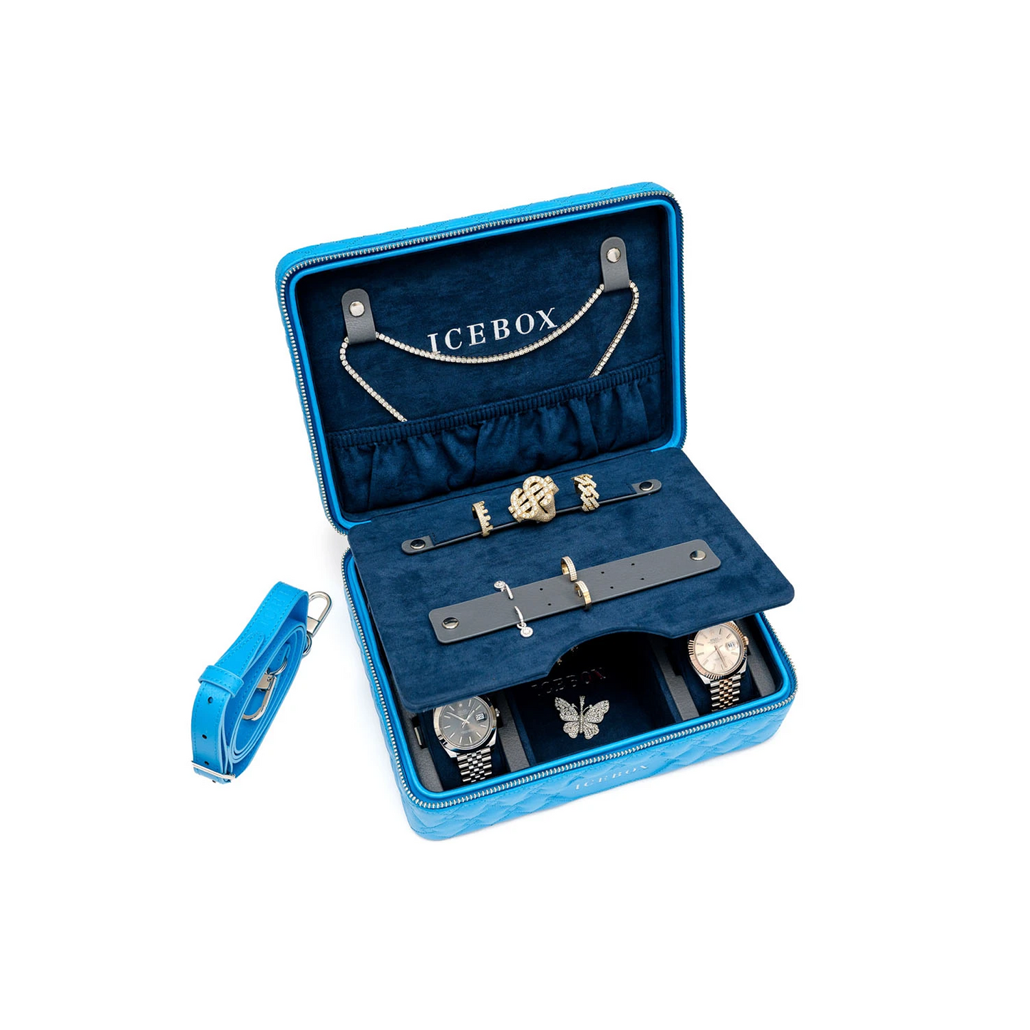 Icebox Voyager Case in blue gold, detail view 8