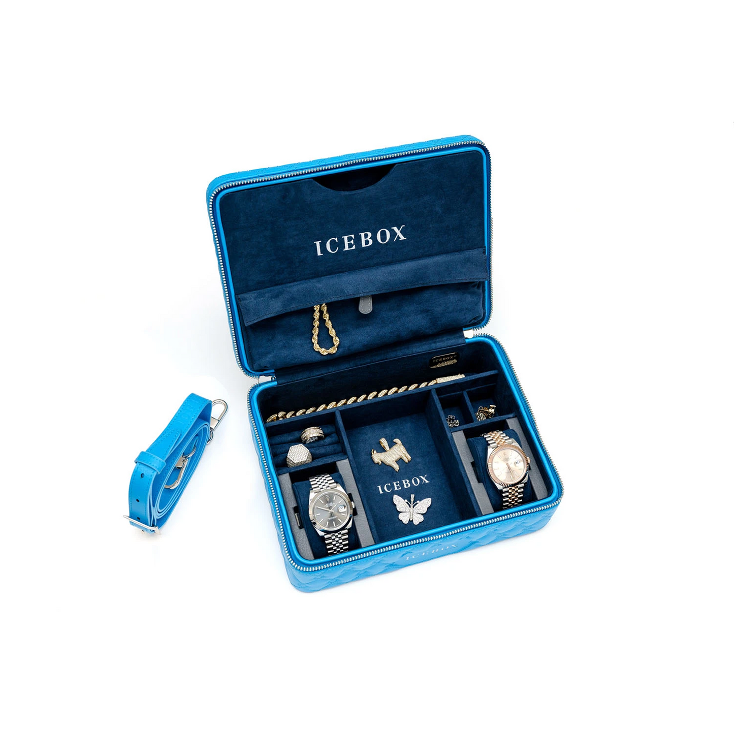Icebox Voyager Case in blue gold, detail view 4