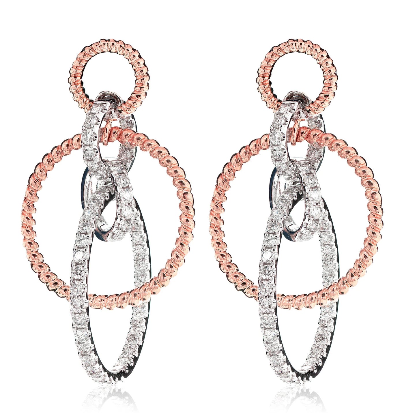 Diamond Interlocked Rope Hoop Earrings