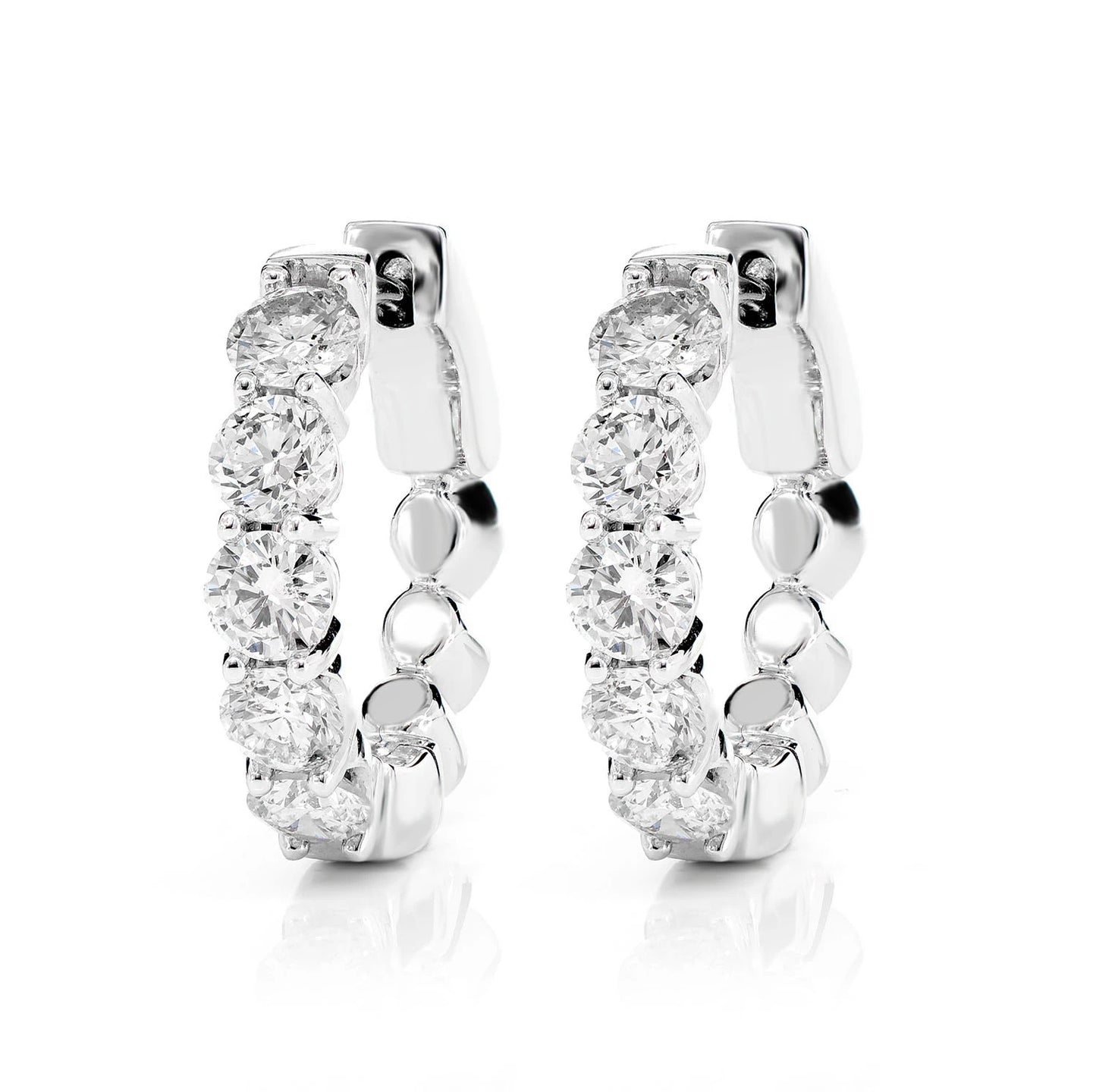 20pt Diamond Hoop Earrings