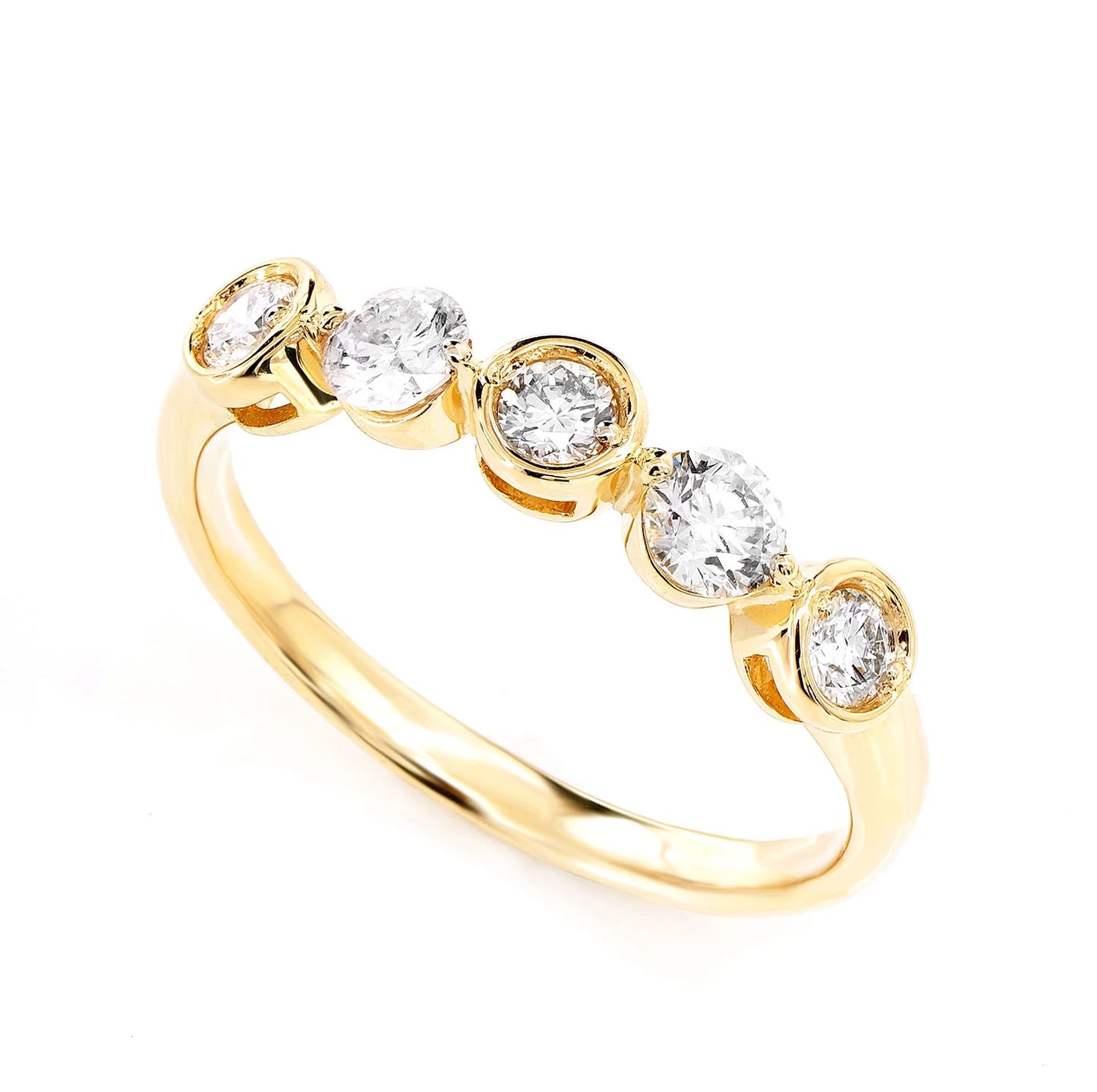 Dual Setting Ring in 14K yellow gold, detail view