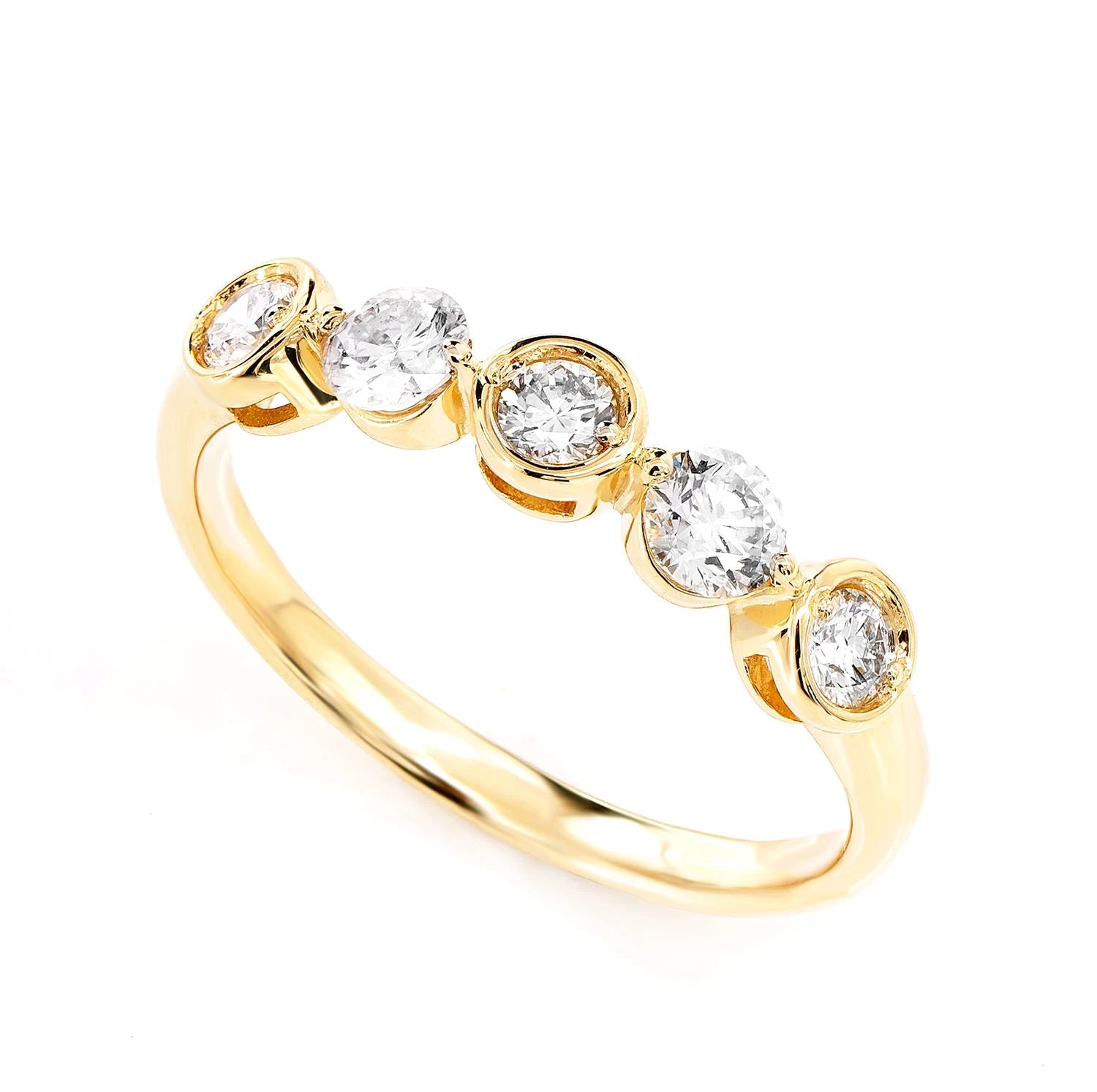 Dual Setting Ring in 14K yellow gold, detail view