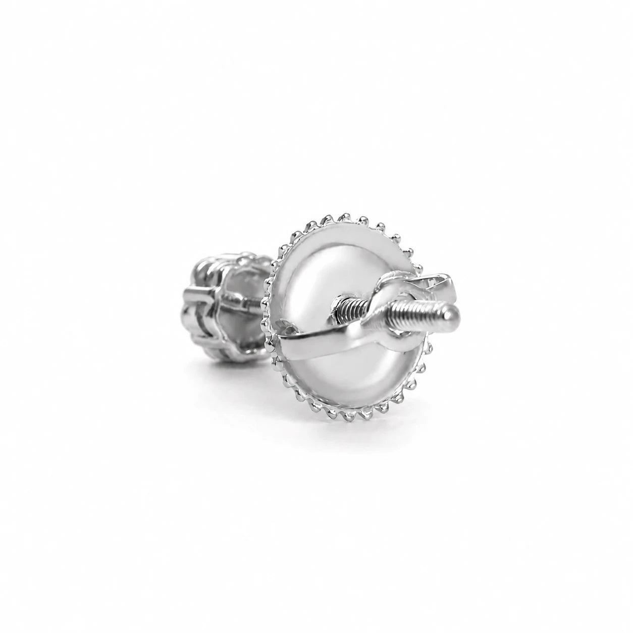 Flower Diamond Studs in 14K white gold, 0.25ctw, side view