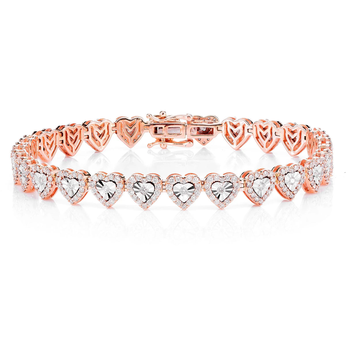 Miracle Set Heart Link Diamond Bracelet