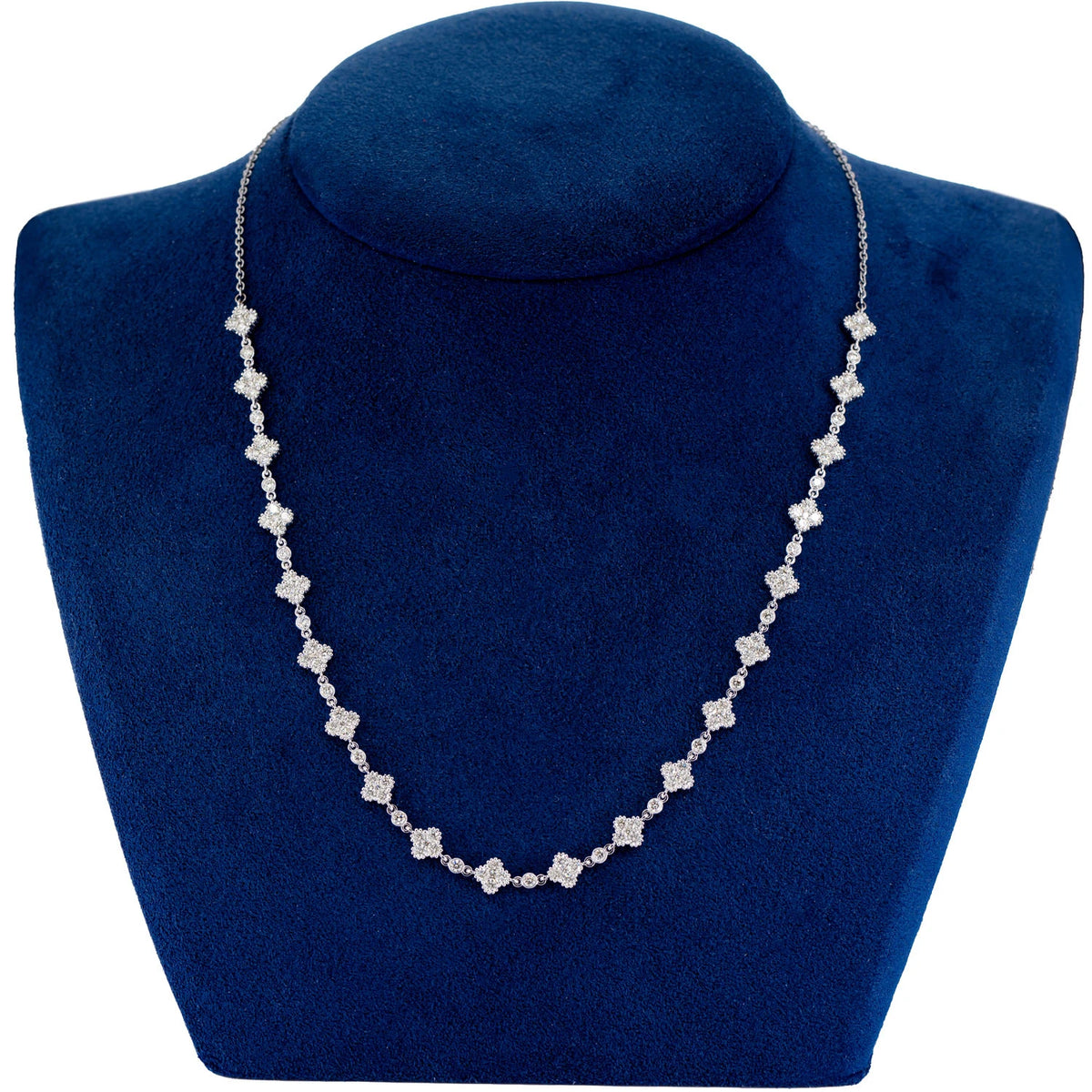 Clover Diamond Milgrain Link Station Necklace