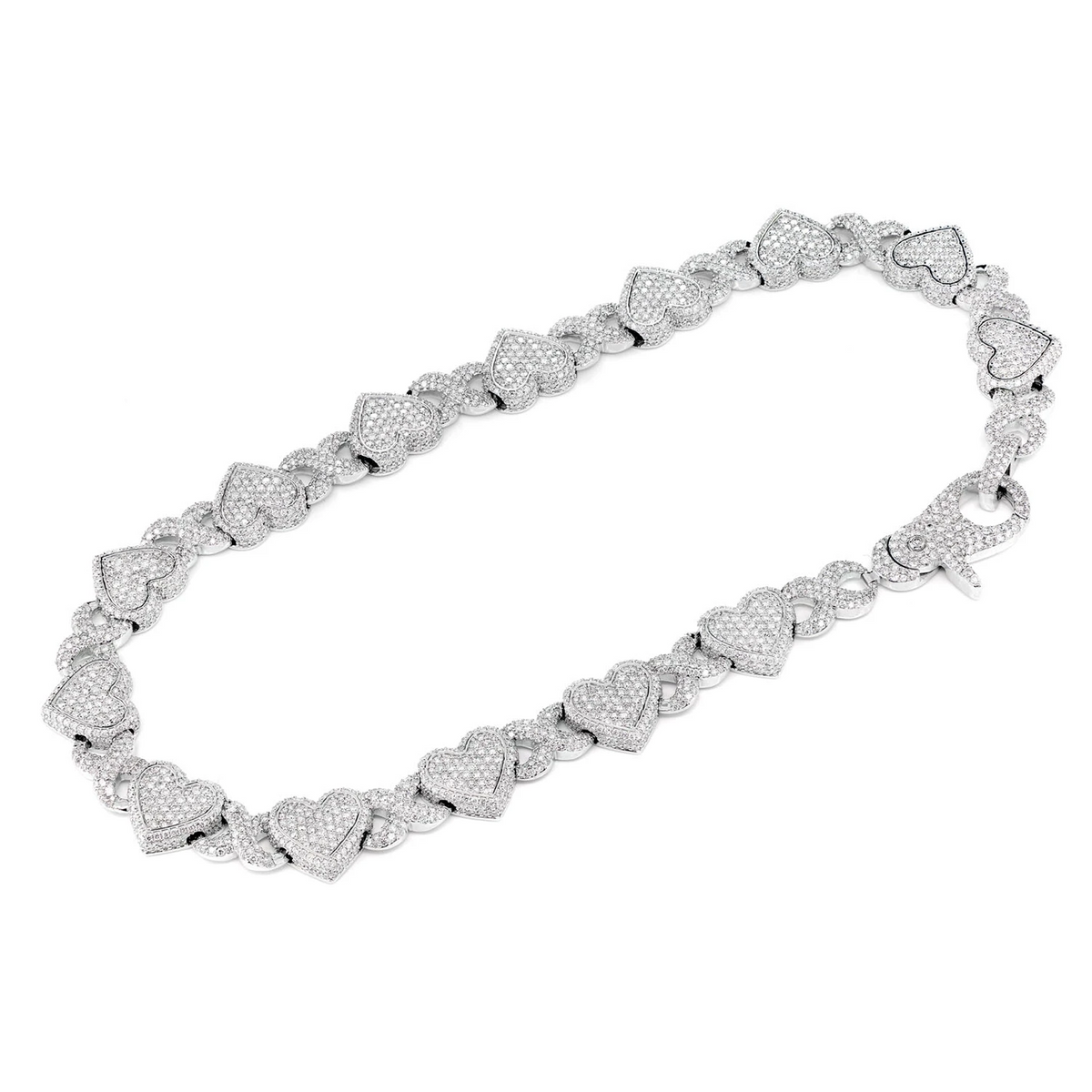Heart Infinity Link Diamond Necklace