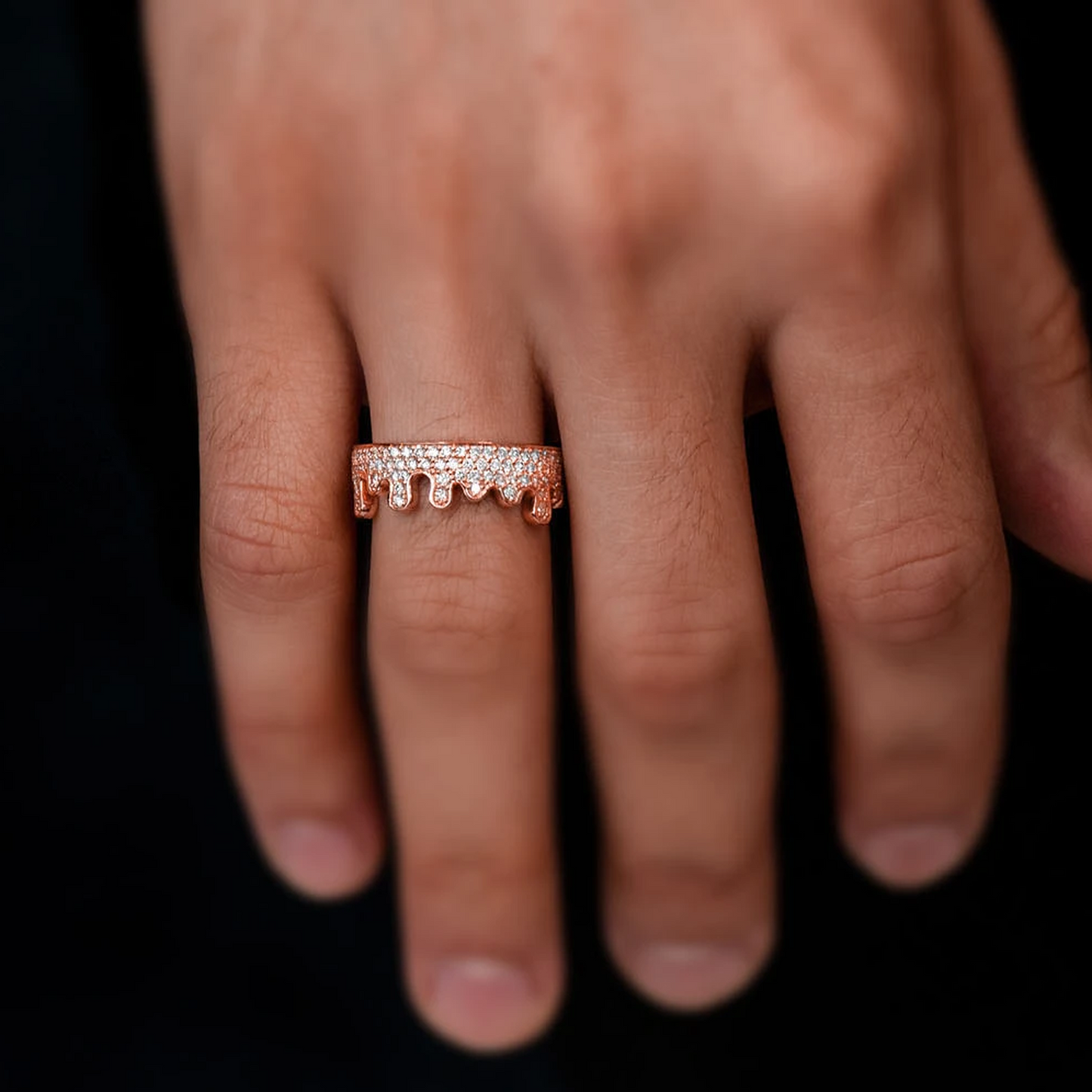 Diamond Drip Ring in 14K rose gold, 1.00ctw, alternate view