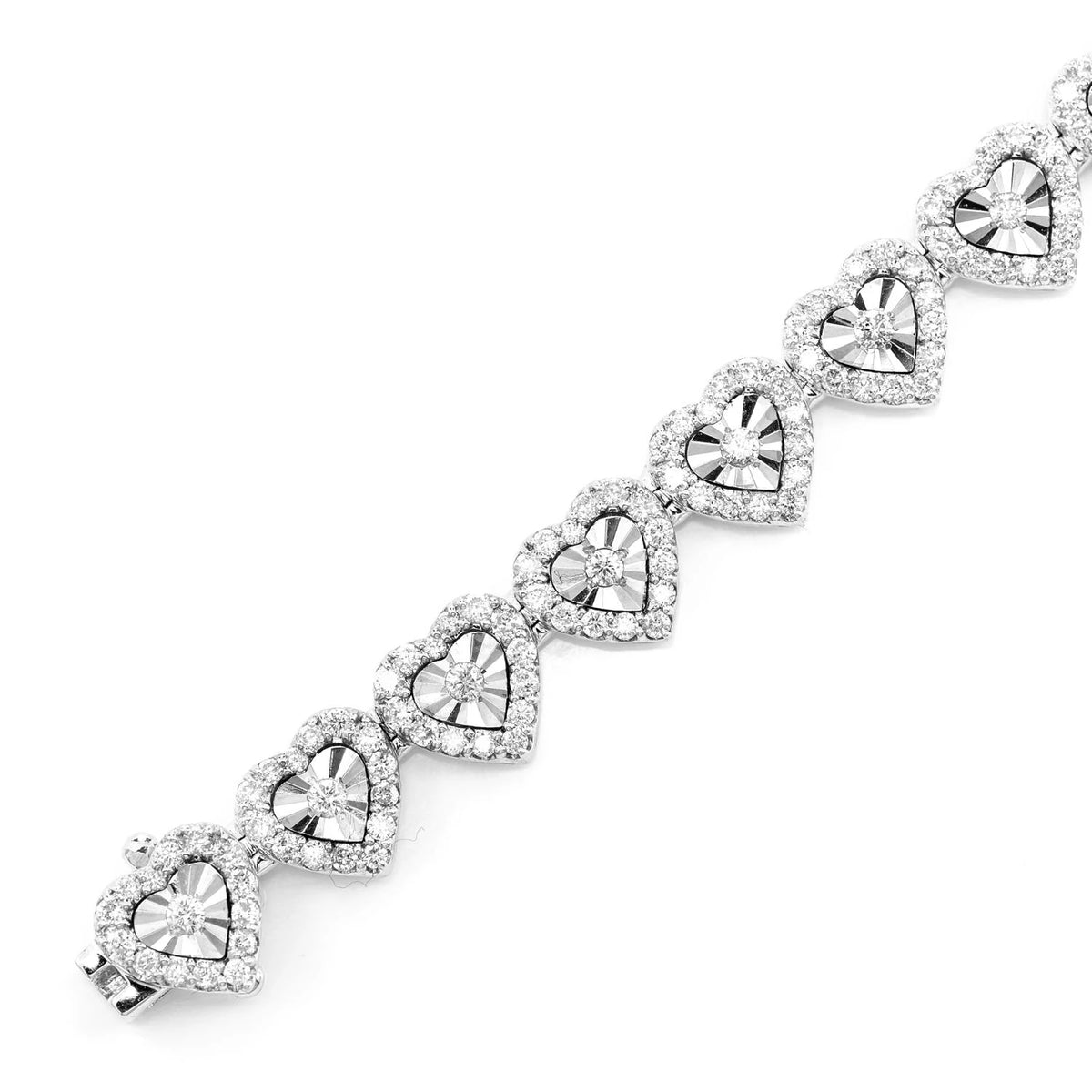 Miracle Set Heart Link Diamond Bracelet