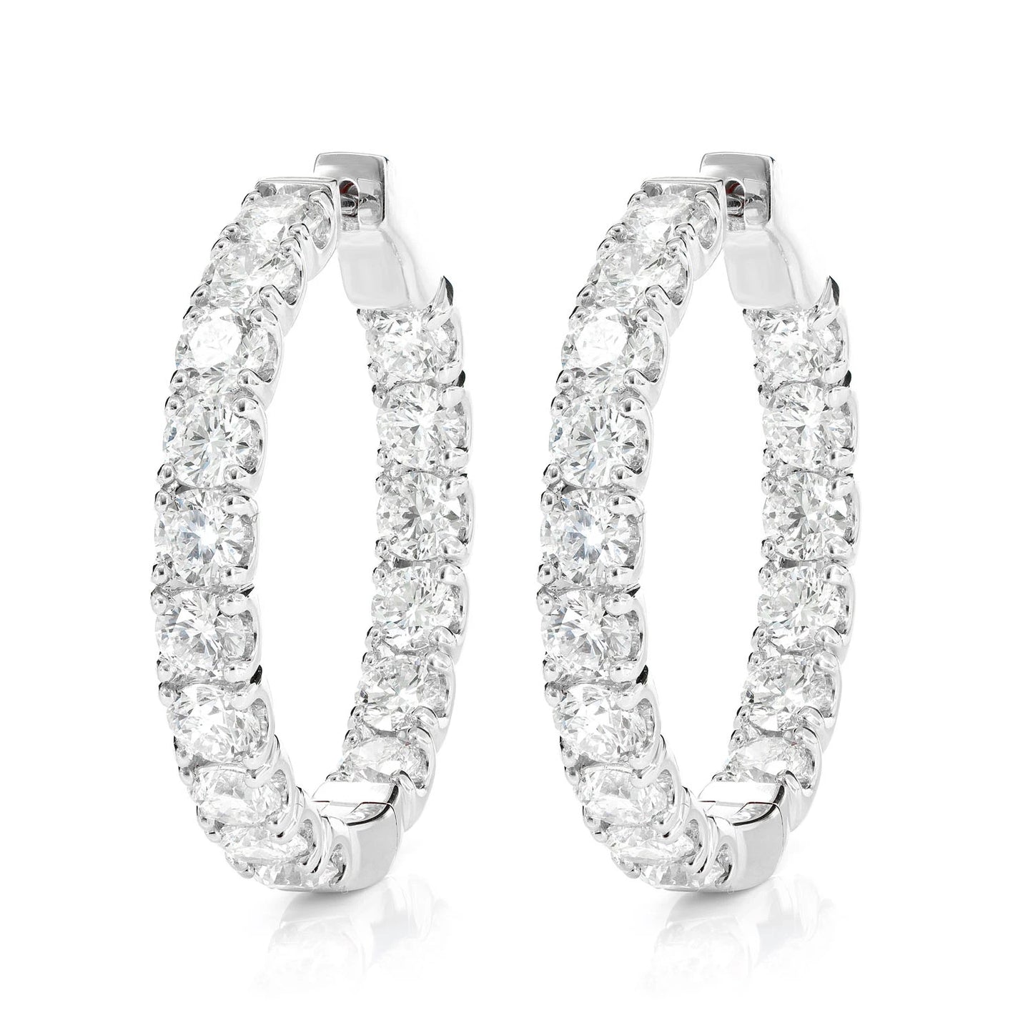 25pt Diamond Inside Outside Hoop Earrings