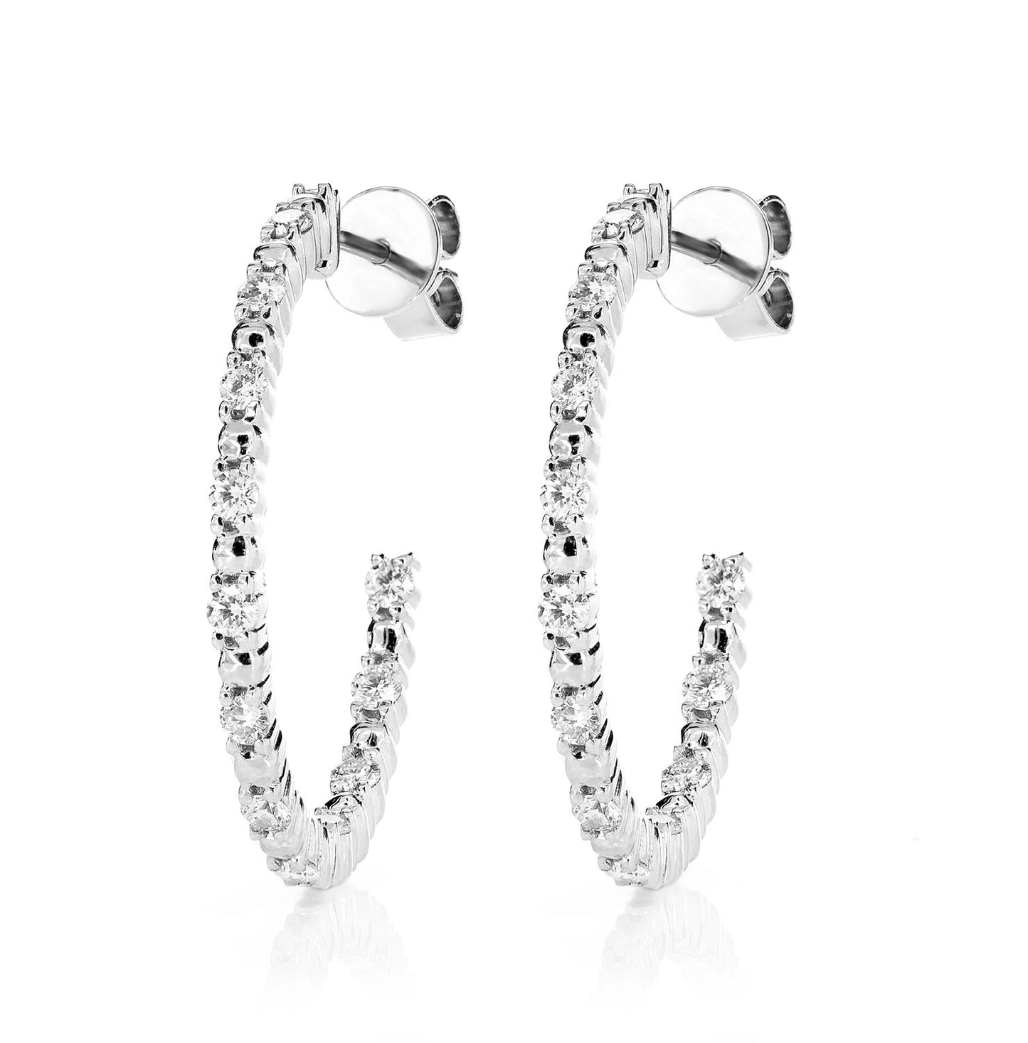 Bead & Round Inside-Out Hoop Earrings