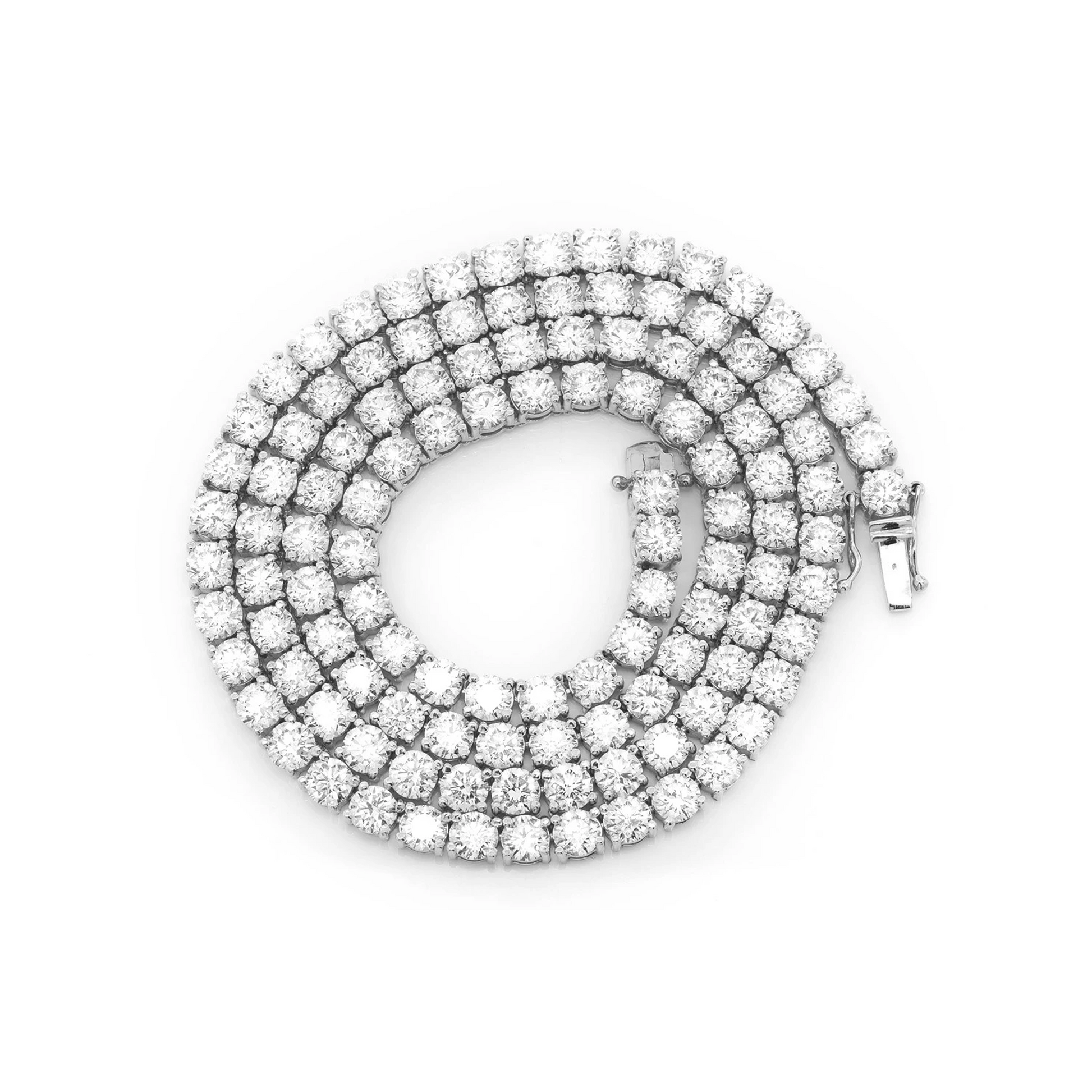Prong Diamond Tennis Necklace in 14K white gold, 40pt / 45.00ctw, detail view