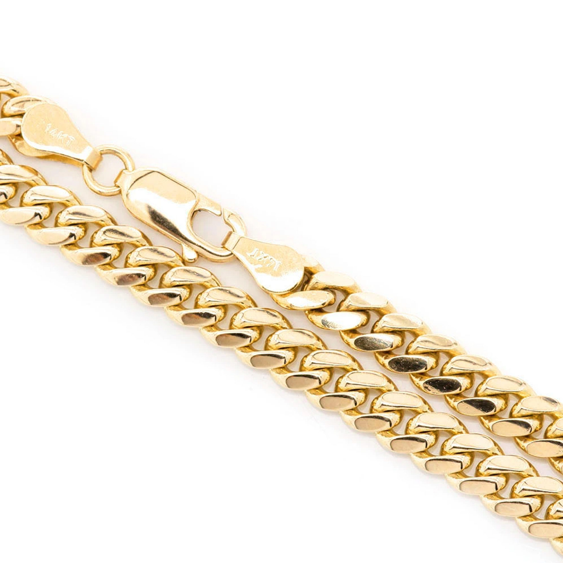 Miami Cuban Gold Chain in 14K yellow gold, 6mm width, clasp detail