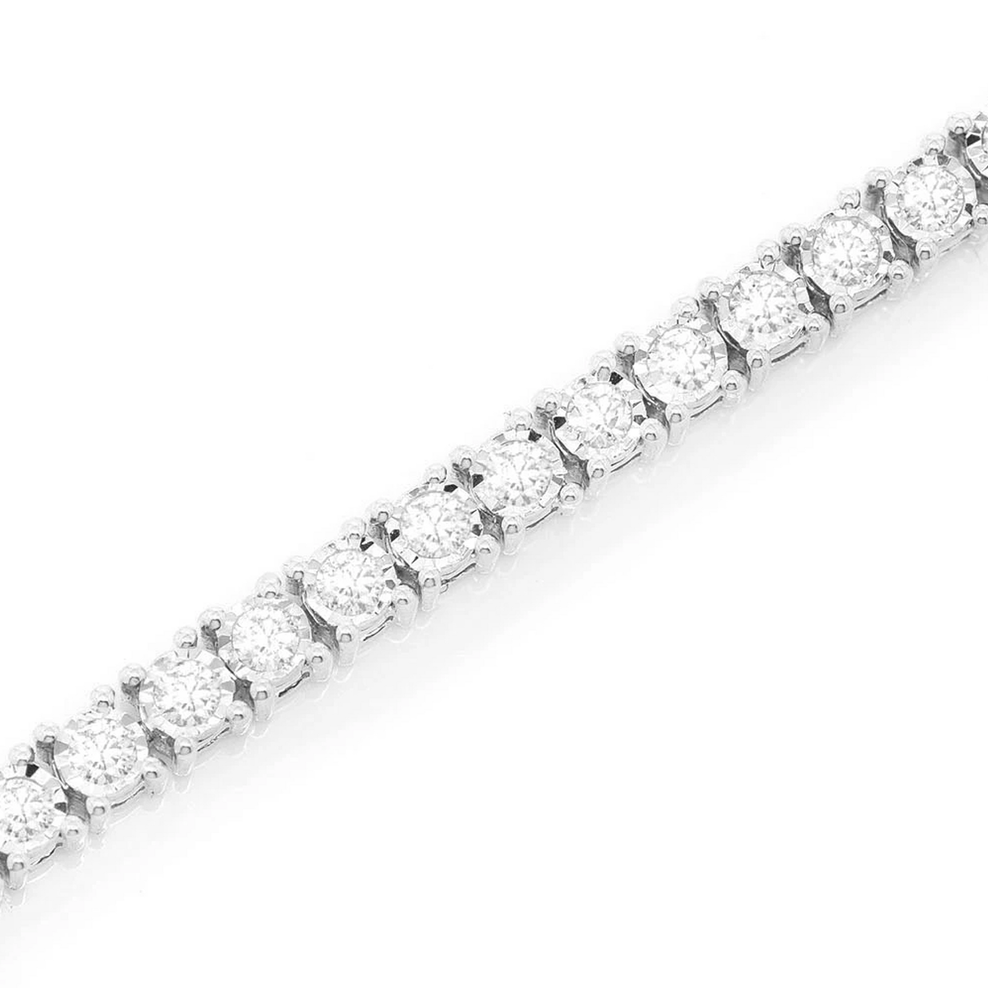 Miracle Diamond Tennis Bracelet in 14K white gold, 2pt / 1.25ctw, angled view