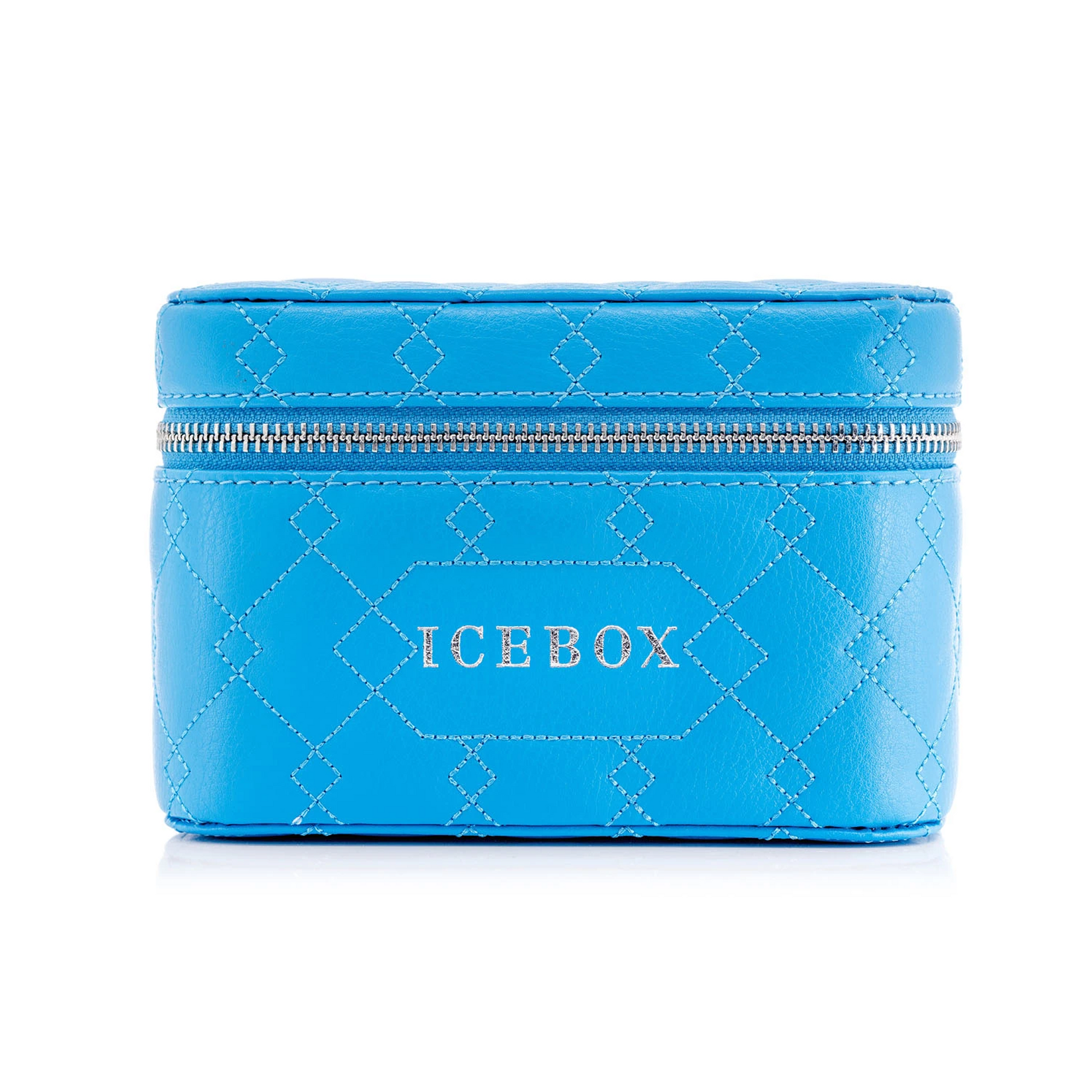Icebox Small Traveler Case in blue, exterior view