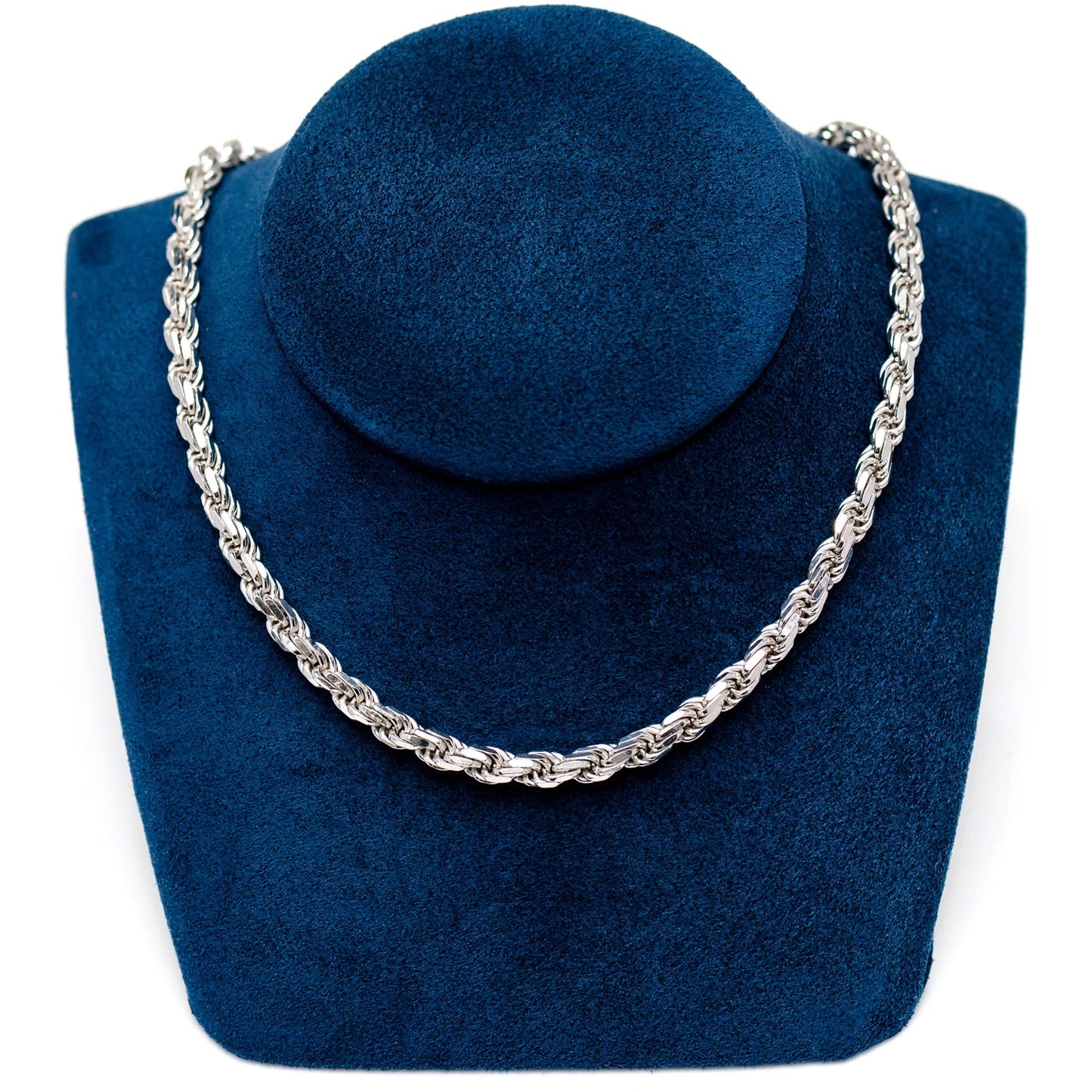 Sterling Silver Rope Chain in 925 sterling silver, 4.5mm width, alternate view