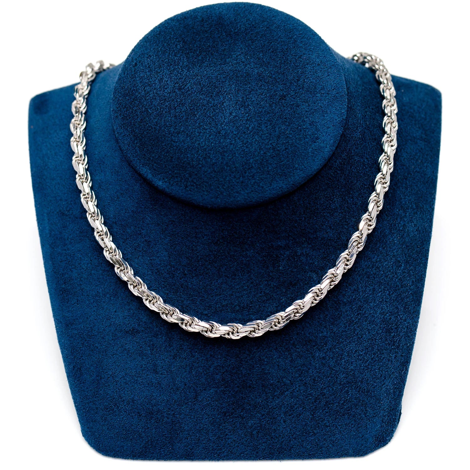 Sterling Silver Rope Chain in 925 sterling silver, 4.5mm width, alternate view