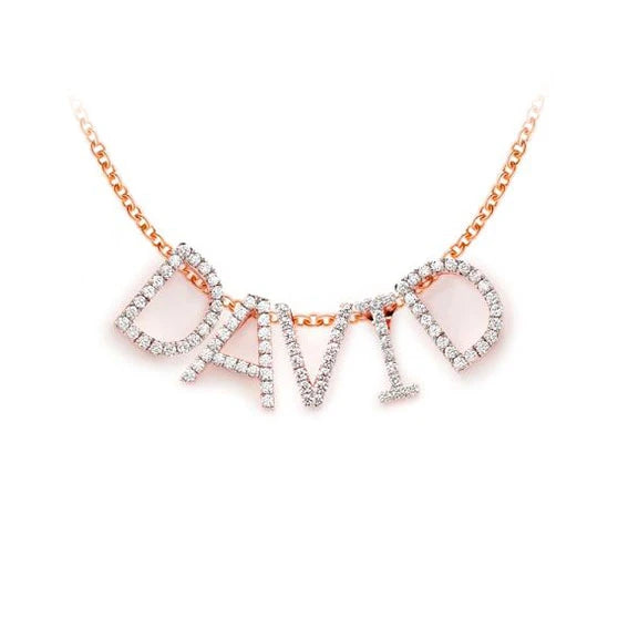 Letter & Number Pendant in 14K rose gold, alternate view