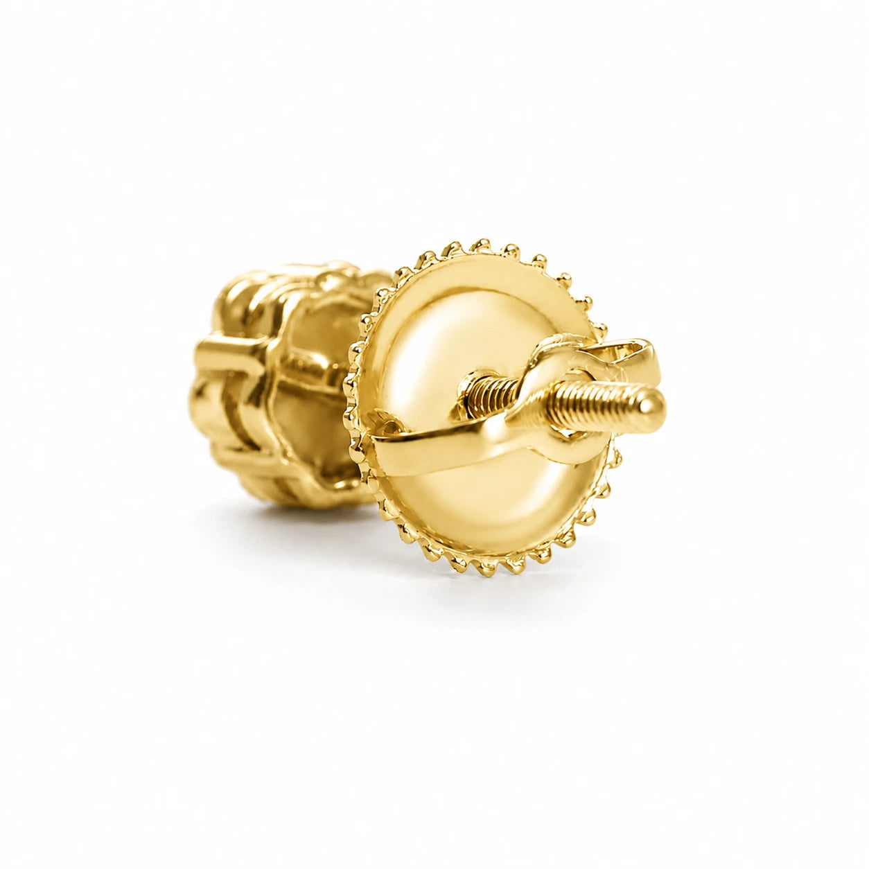 Flower Diamond Studs in 14K yellow gold, 0.50ctw, side view
