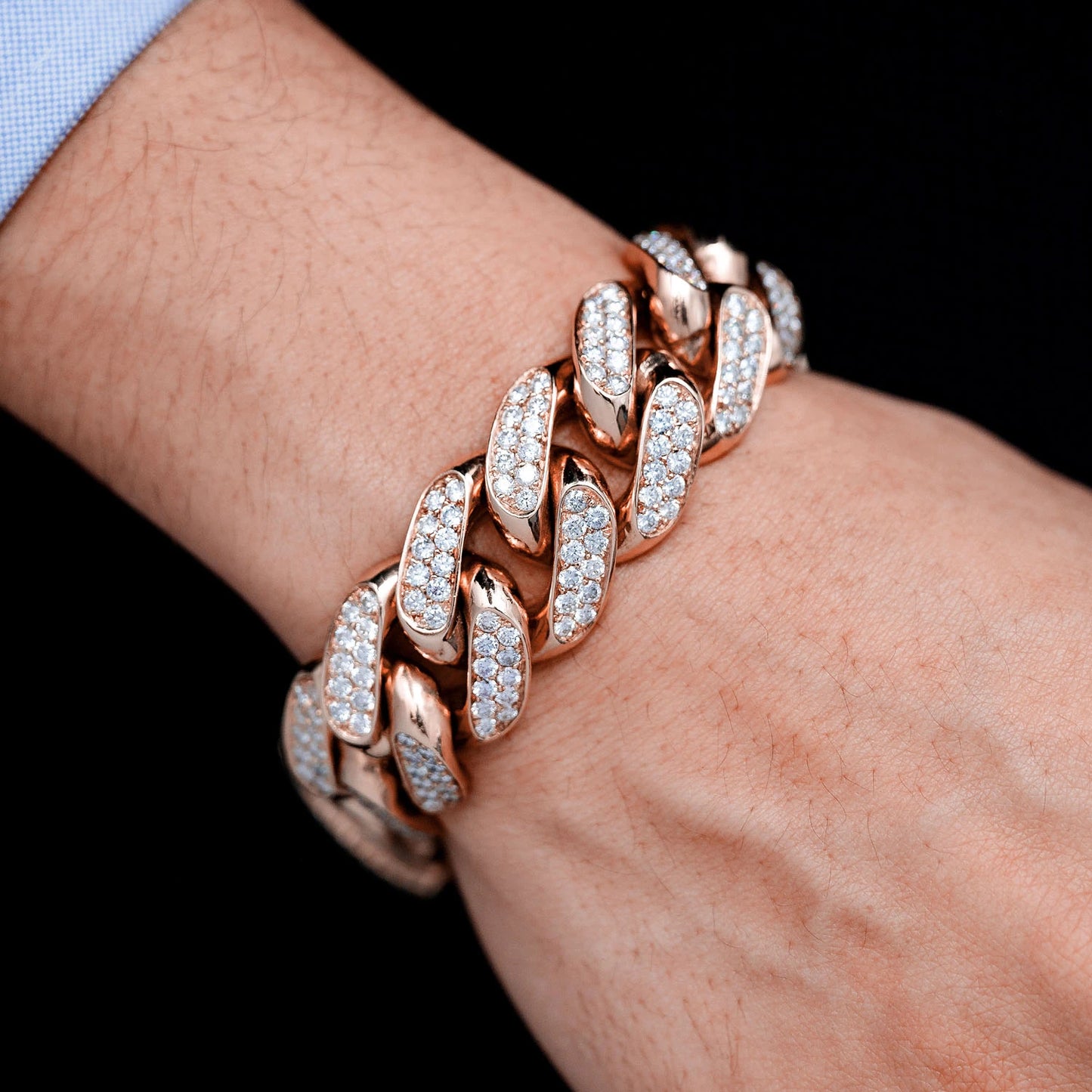 Two Row Diamond Miami Cuban Link Bracelet