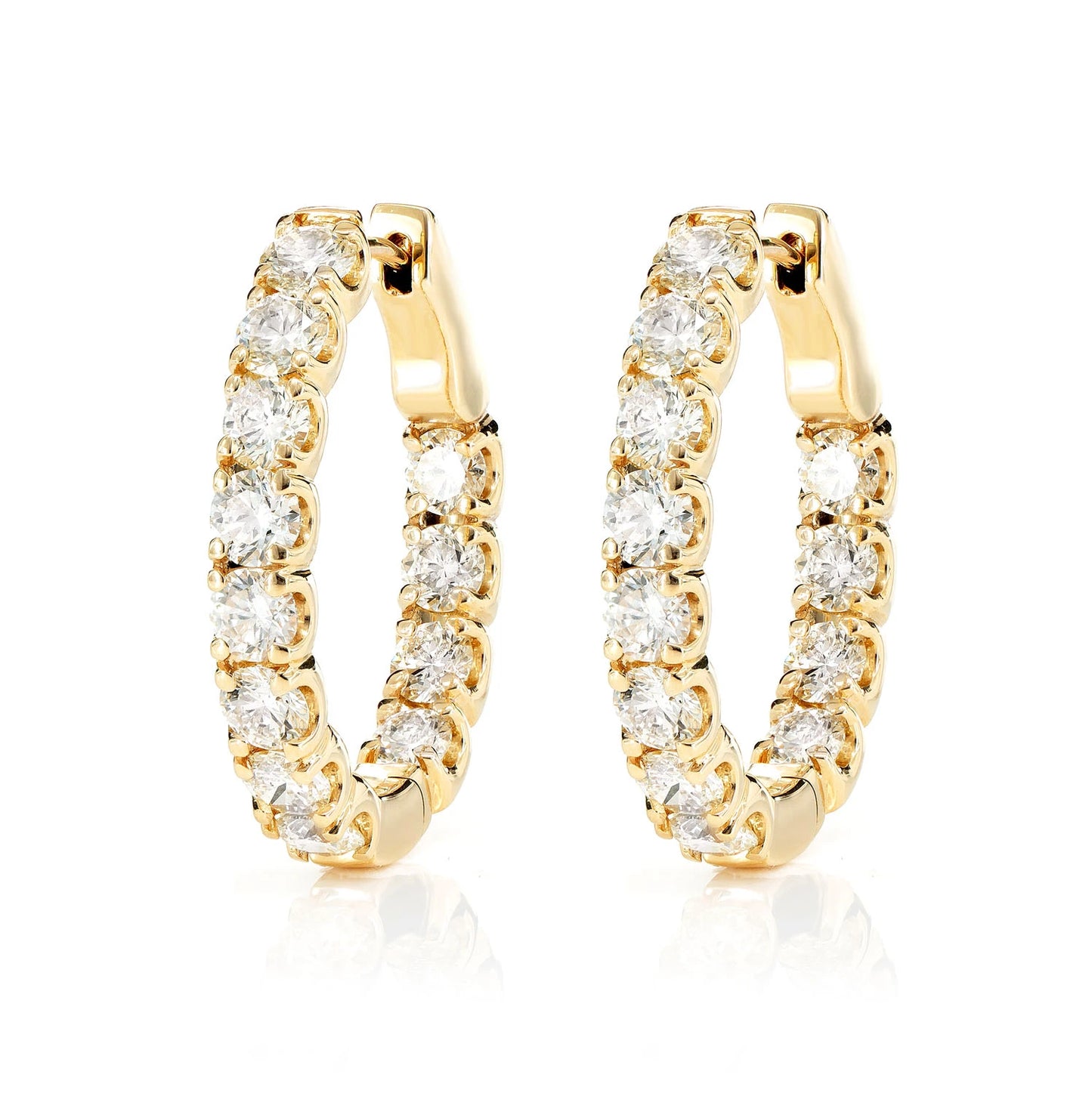 20pt Inside Outside Diamond Hoop Earrings