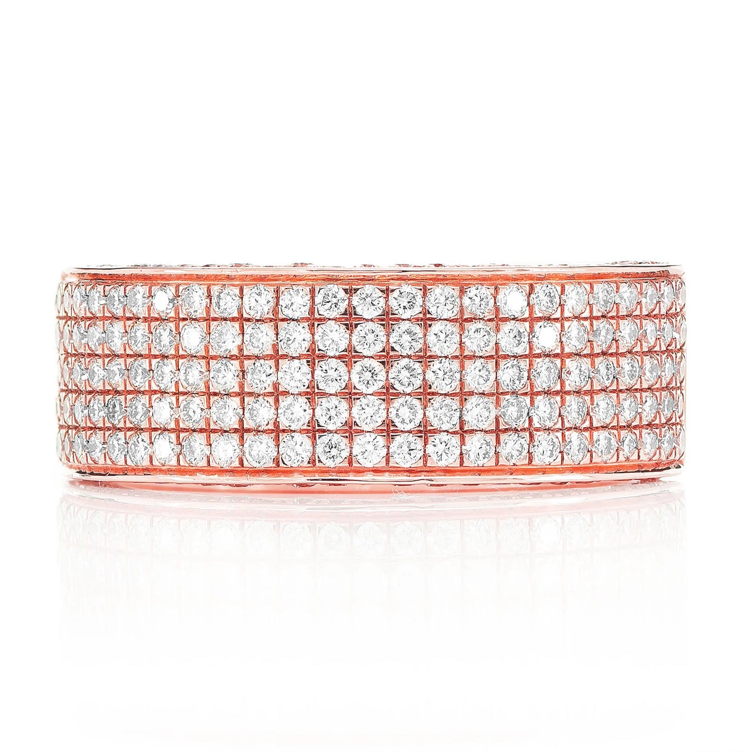 Five Row Pave Diamond Band Ring