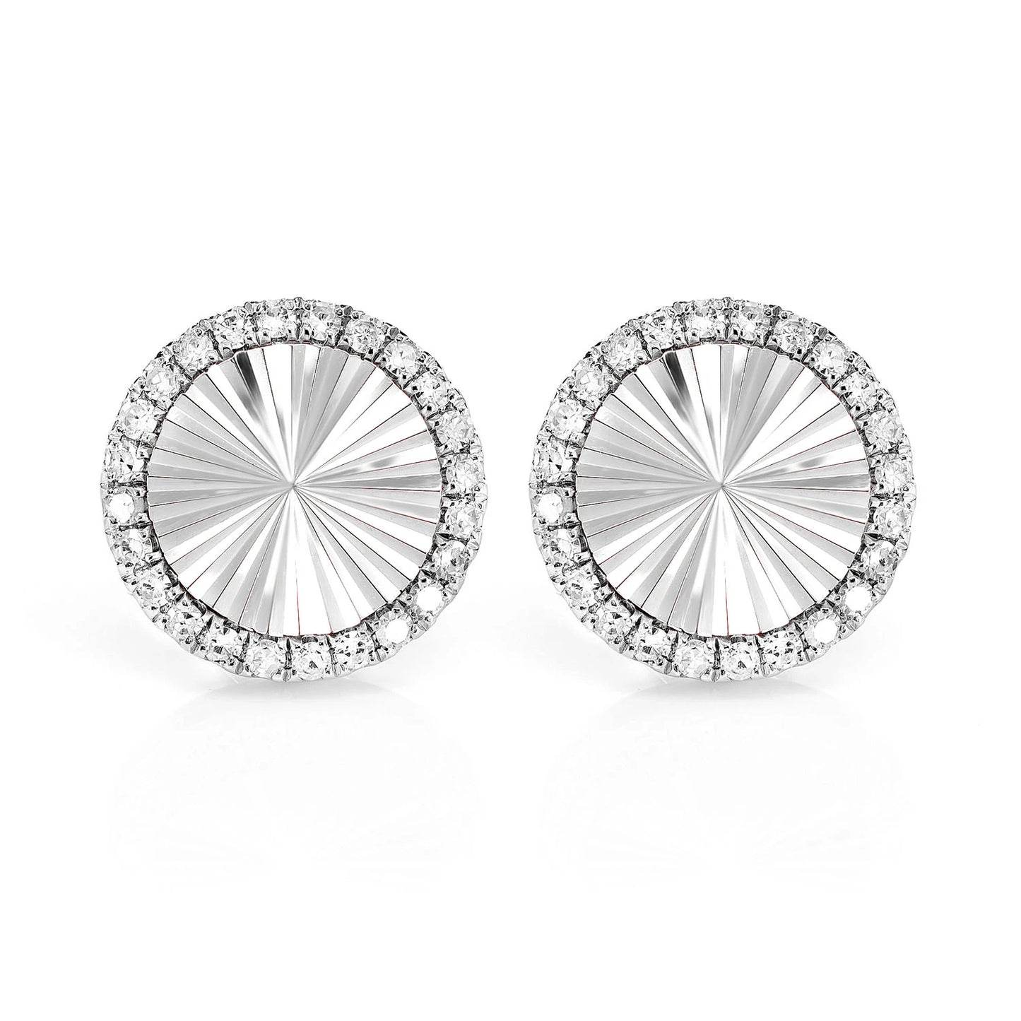 Diamond Halo Sunburst Miracle Stud Earrings