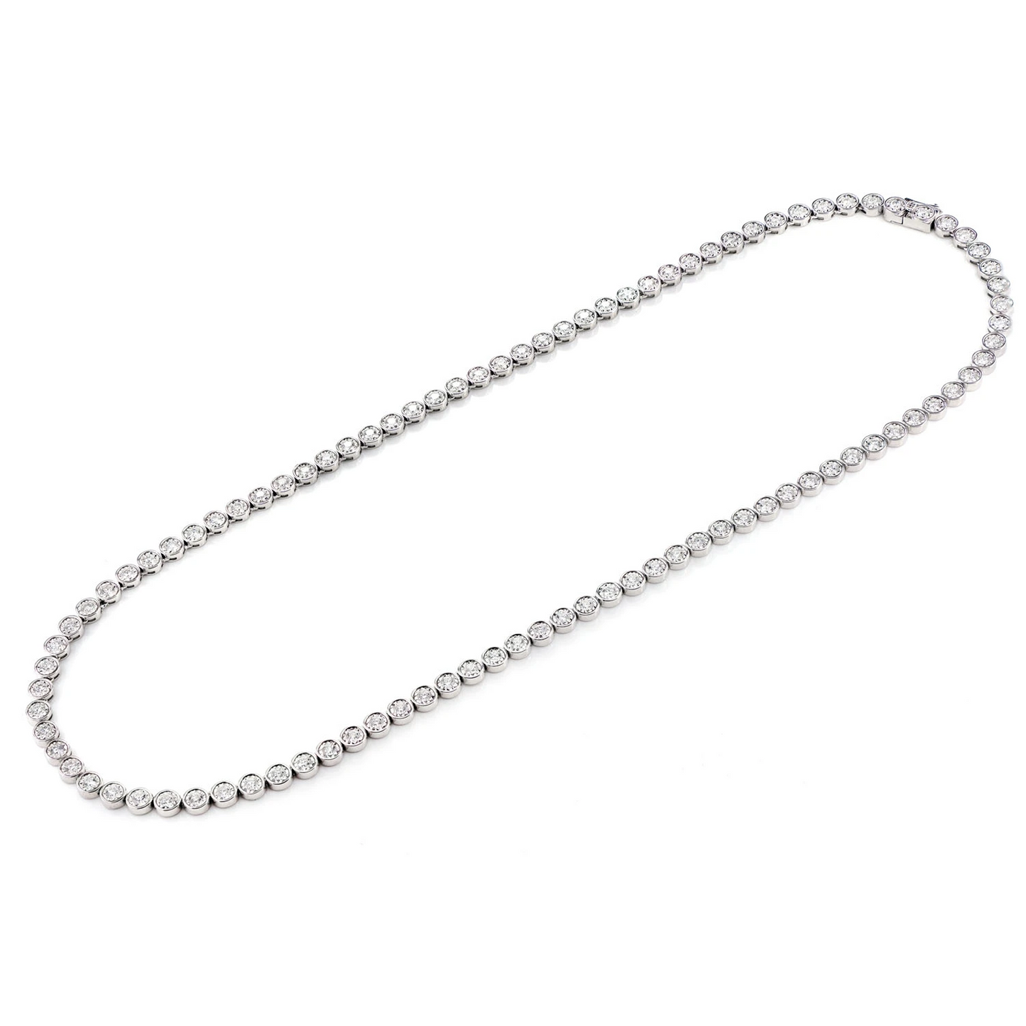 Bezel Miracle Set Diamond Tennis Necklace