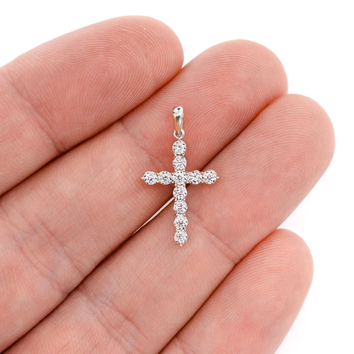 Bitty Miracle Set Diamond Cross Pendant