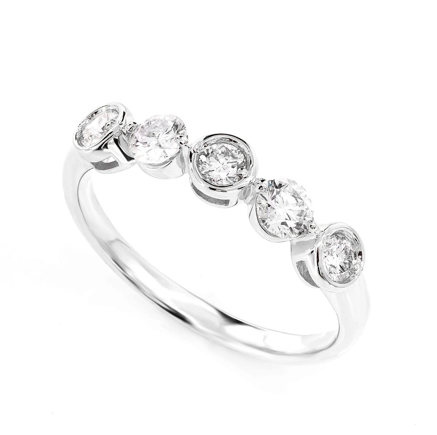 Dual Setting Ring in 14K white gold, detail view