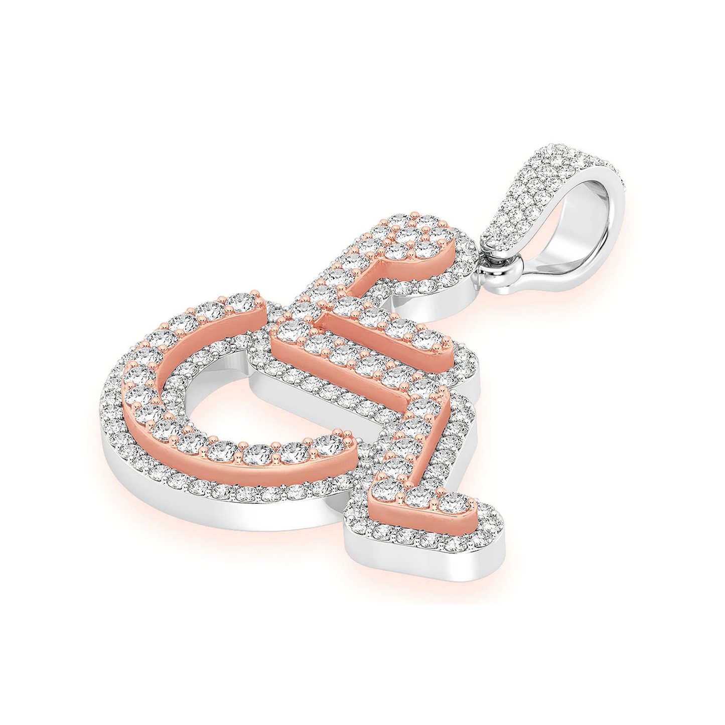 Wheelchair Diamond Pendant in 14K rose gold, Statement | 2.60ctw, alternate view