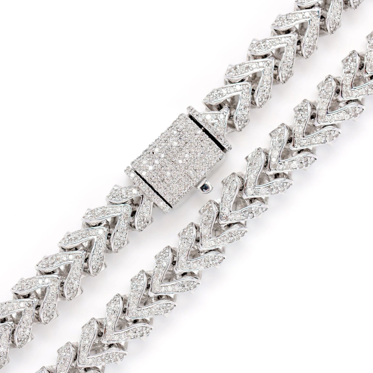 Sterling Silver 8mm Upside Down Arrow Diamond Chain