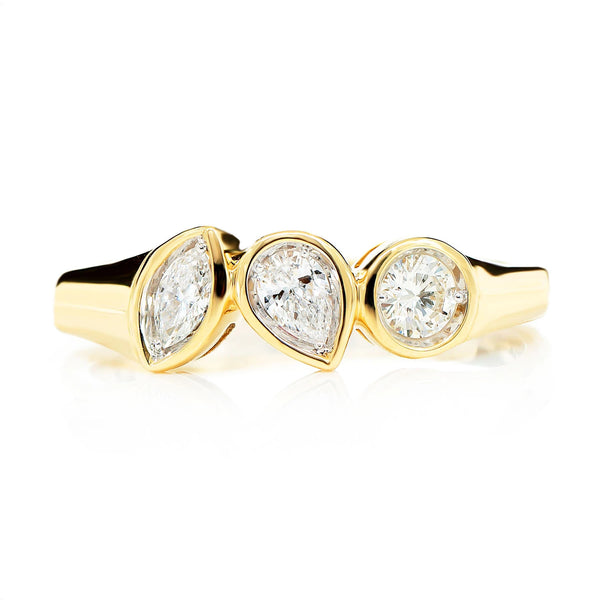 Multi-Shape Bezel Trio Diamond Band