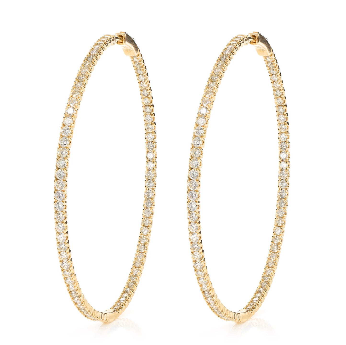 Large Inside Outside Diamond Hoop Earrings