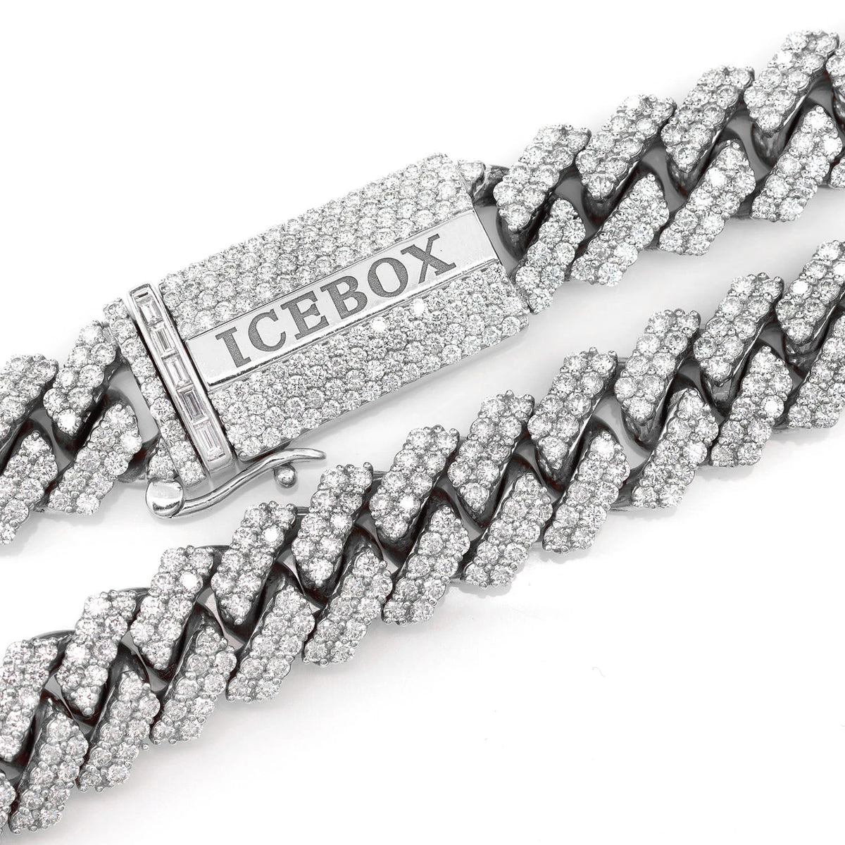 15mm Raised Prong Diamond Cuban Link Necklace