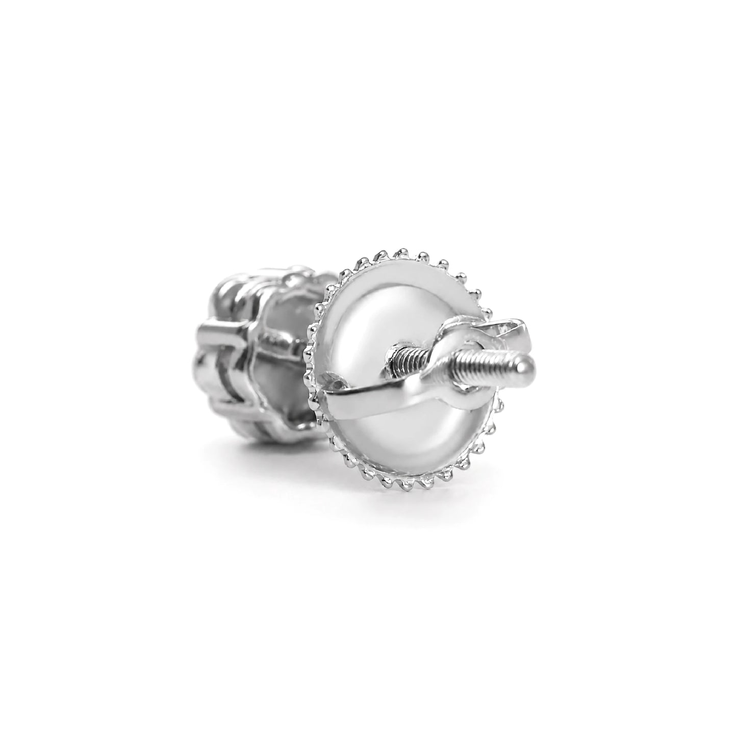 Flower Diamond Studs in 14K white gold, 0.50ctw, side view