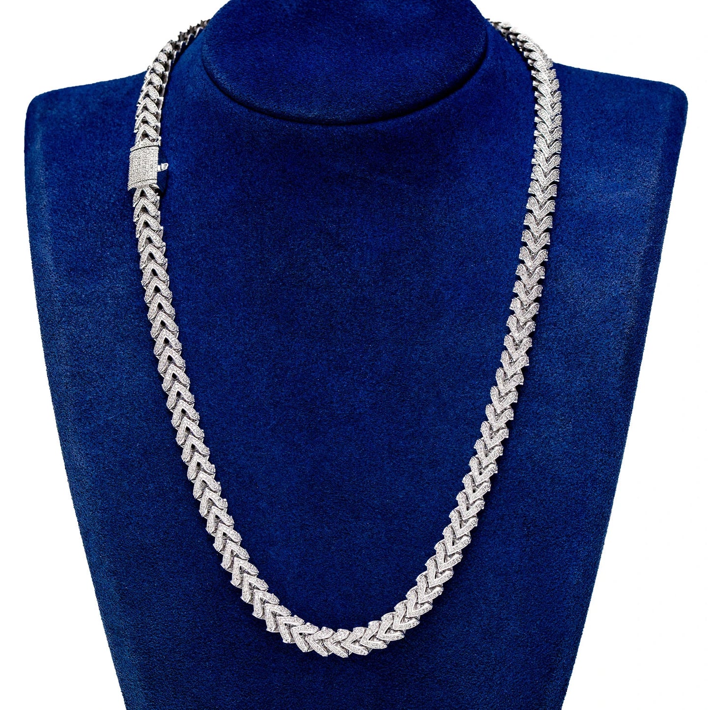 Sterling Silver 8mm Upside Down Arrow Diamond Chain