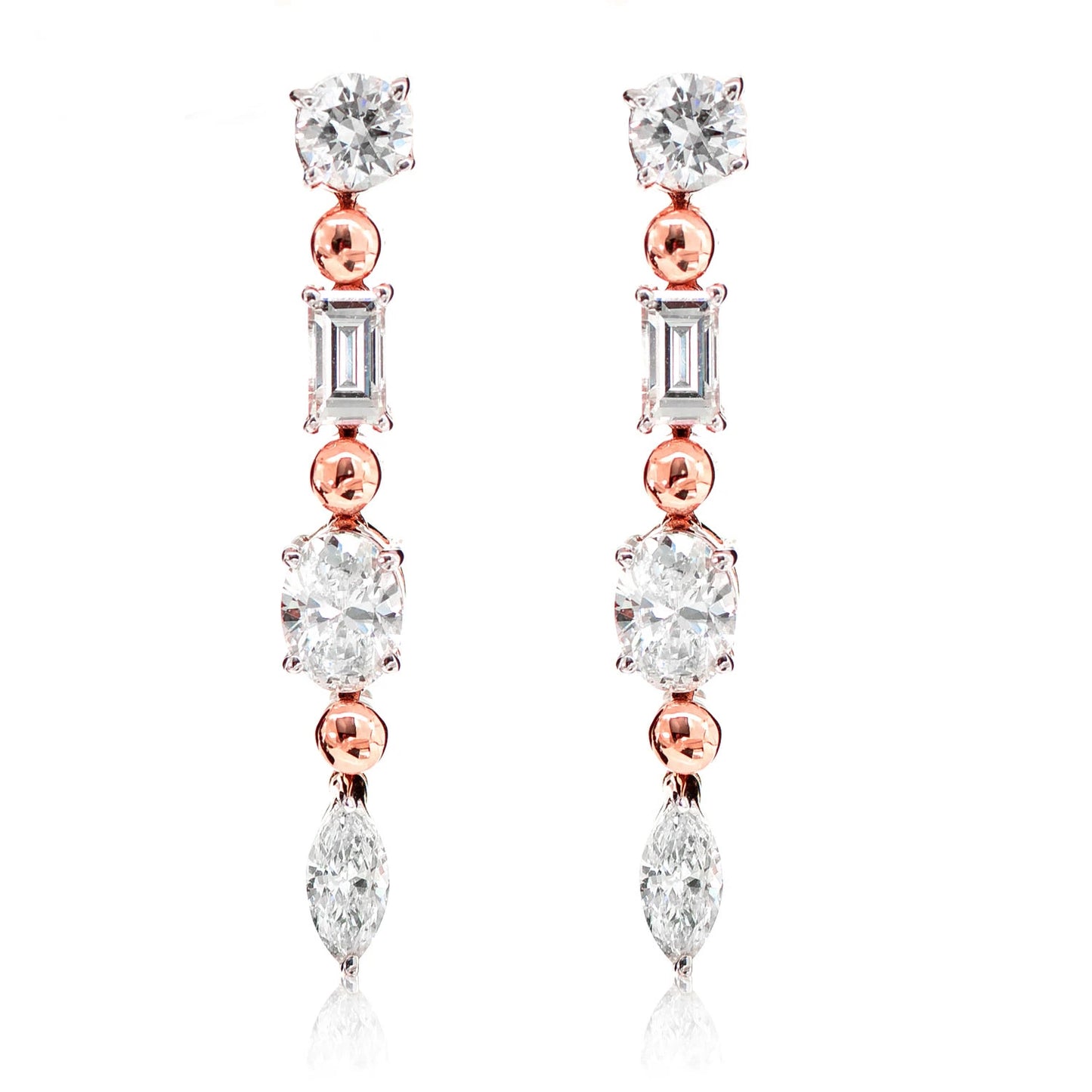 Eclectic Cuts Diamond Dangling Earrings