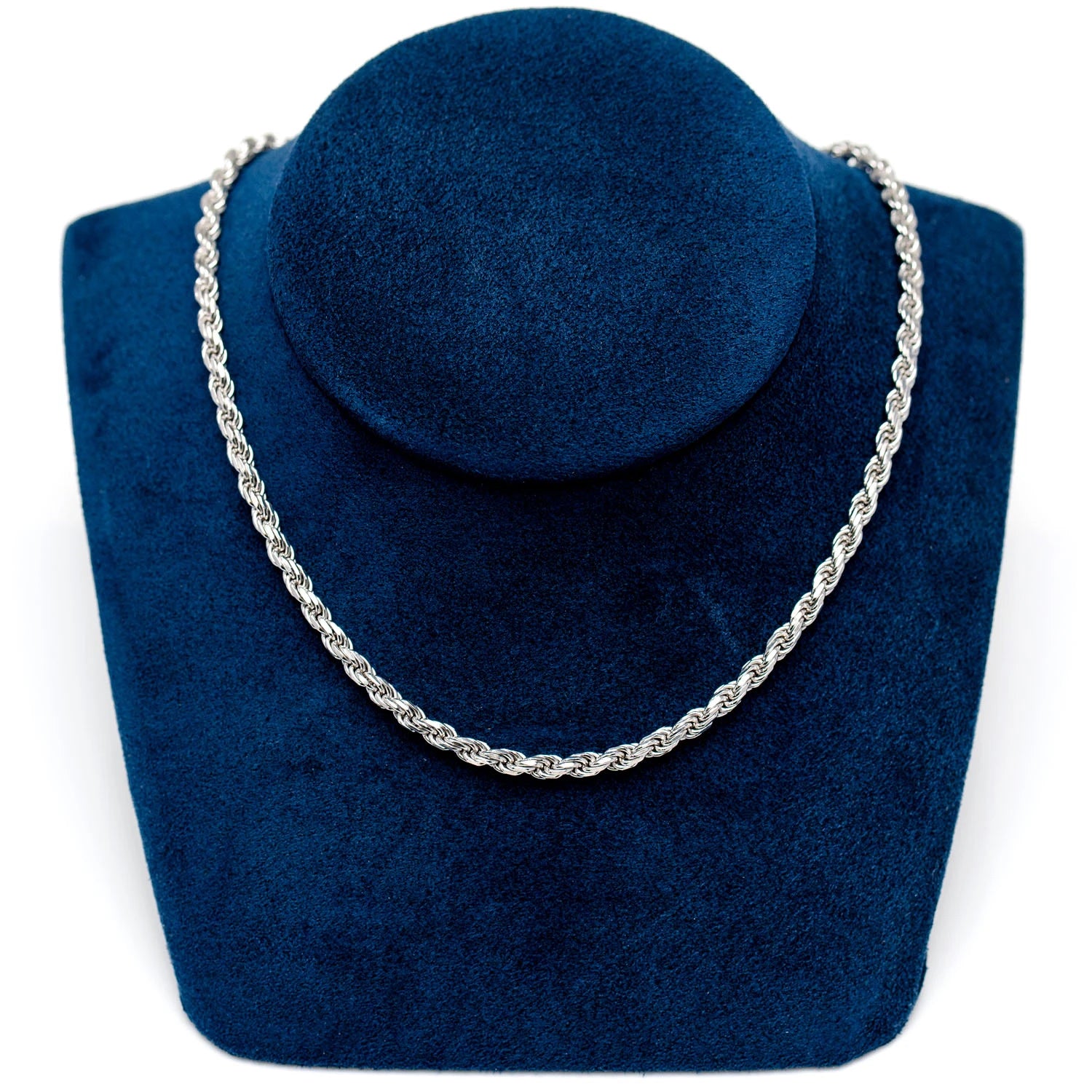 Sterling Silver Rope Chain in 925 sterling silver, 4mm width, alternate view 3